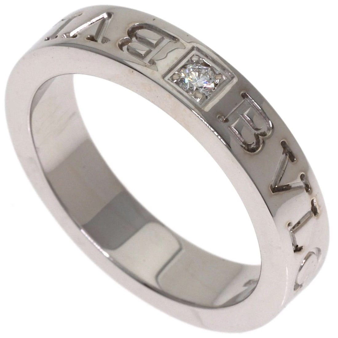BVLGARI DIAMOND RING K18 WHITE GOLD: BVLGARI Diamond Ring K18 White Gold Brand: BVLGARI Type/Style: Ring Material: K18 White Gold, Color: Silver Size: 5.25(US) Accessories: None Accessories Notice: When purchasing pre-owned g