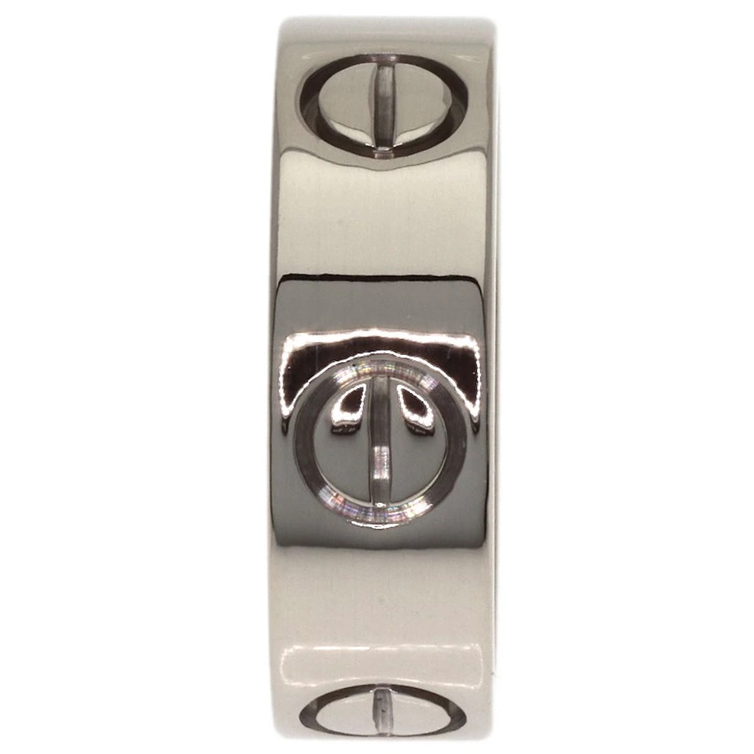 CARTIER LOVE RING K18 WHITE GOLD: CARTIER love Ring K18 White Gold Brand: CARTIER Type/Style: Ring Material: K18 White Gold, Color: Silver Size: 4.25(US) Accessories: None Accessories Notice: When purchasing pre-owned good