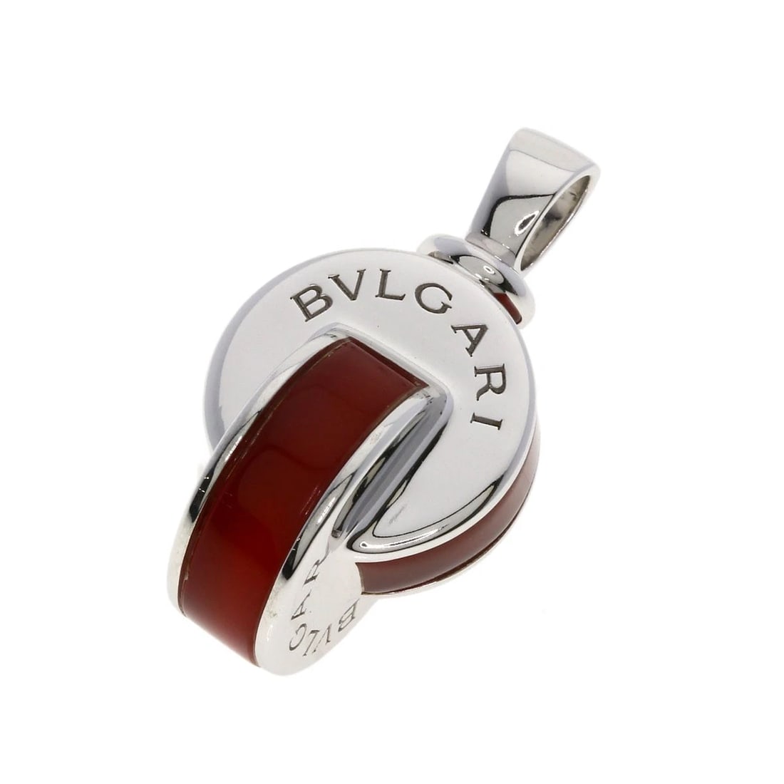 BVLGARI PENDANT TOP K18 WHITE GOLD: BVLGARI Pendant top K18 White Gold Brand: BVLGARI Type/Style: Pendant top Material: K18 White Gold, Color: Silver Size: Top Size:1.1inch/29x15.4x15.5mm Accessories: None Accessories Notice