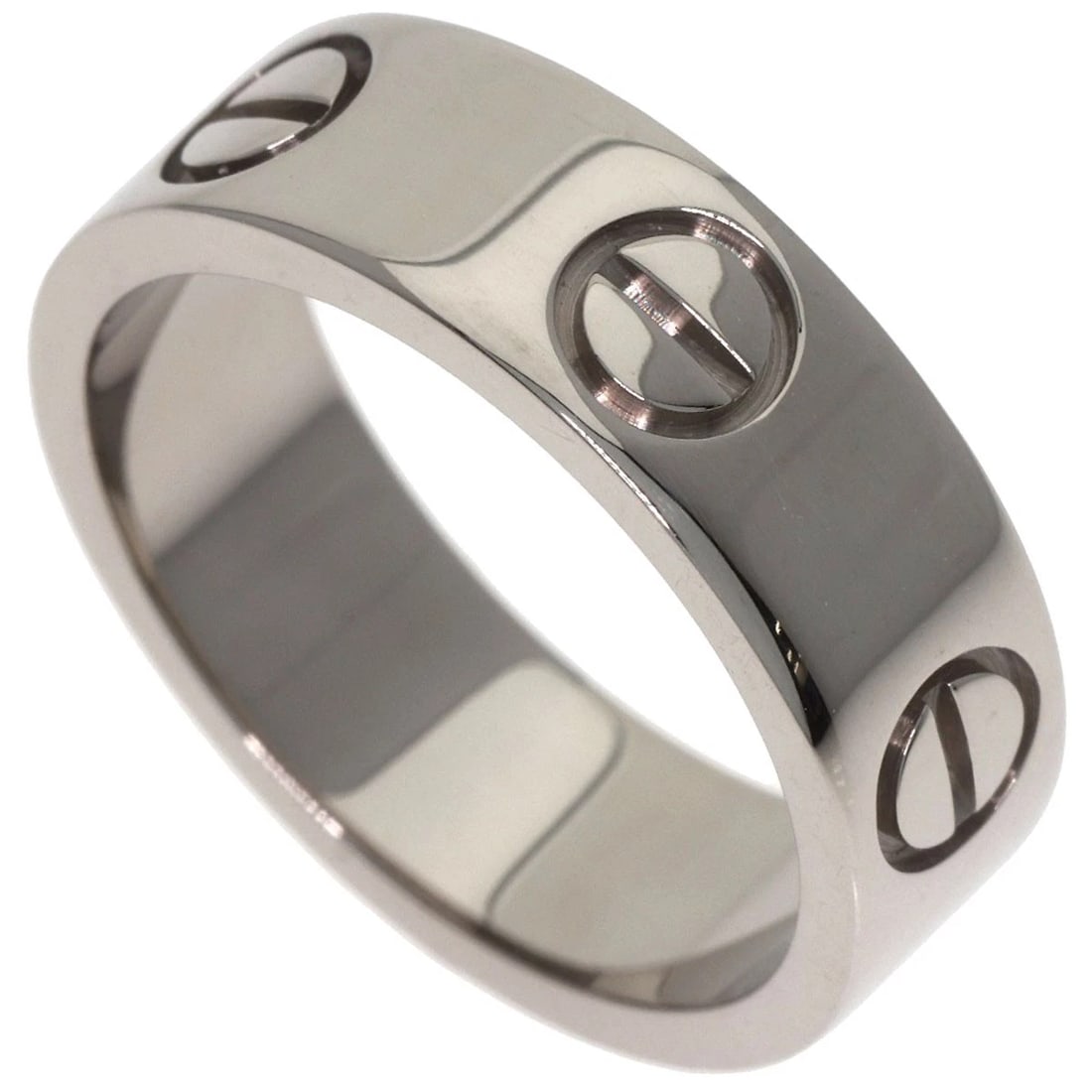 CARTIER LOVE RING K18 WHITE GOLD: CARTIER love Ring K18 White Gold Brand: CARTIER Type/Style: Ring Material: K18 White Gold, Color: Silver Size: 5(US) Accessories: None Accessories Notice: When purchasing pre-owned goods, please