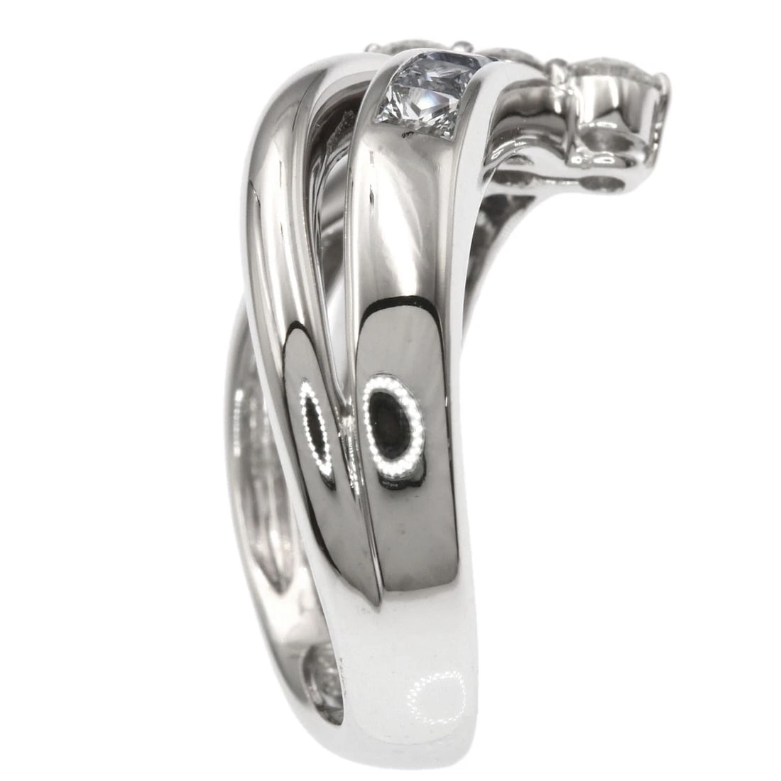 JEUNET DIAMOND SAPPHIRE RING K18 WHITE GOLD: Jeunet Diamond Sapphire Ring K18 White Gold Brand: Jeunet Type/Style: Ring Material: K18 White Gold, Color: Silver Size: 6.5(US) Accessories: None Accessories Notice: When purchasing pre-o
