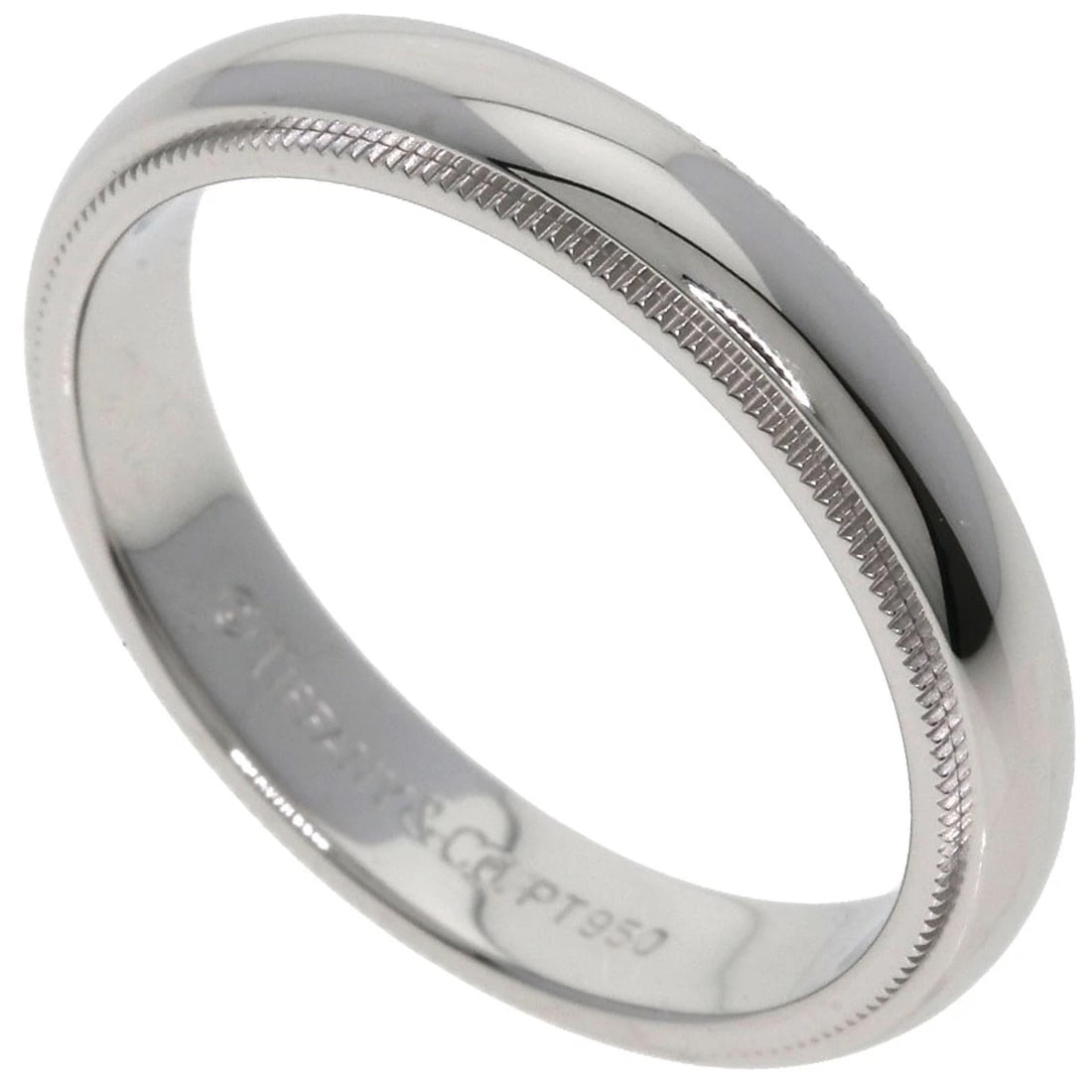 TIFFANY&CO. MILGRAIN RING PLATINUM PT950: TIFFANY&Co. Milgrain Ring Platinum PT950 Brand: TIFFANY&Co. Type/Style: Ring Material: Platinum PT950, Color: Silver Size: 8(US) Accessories: None Accessories Notice: When purchasing pre-o