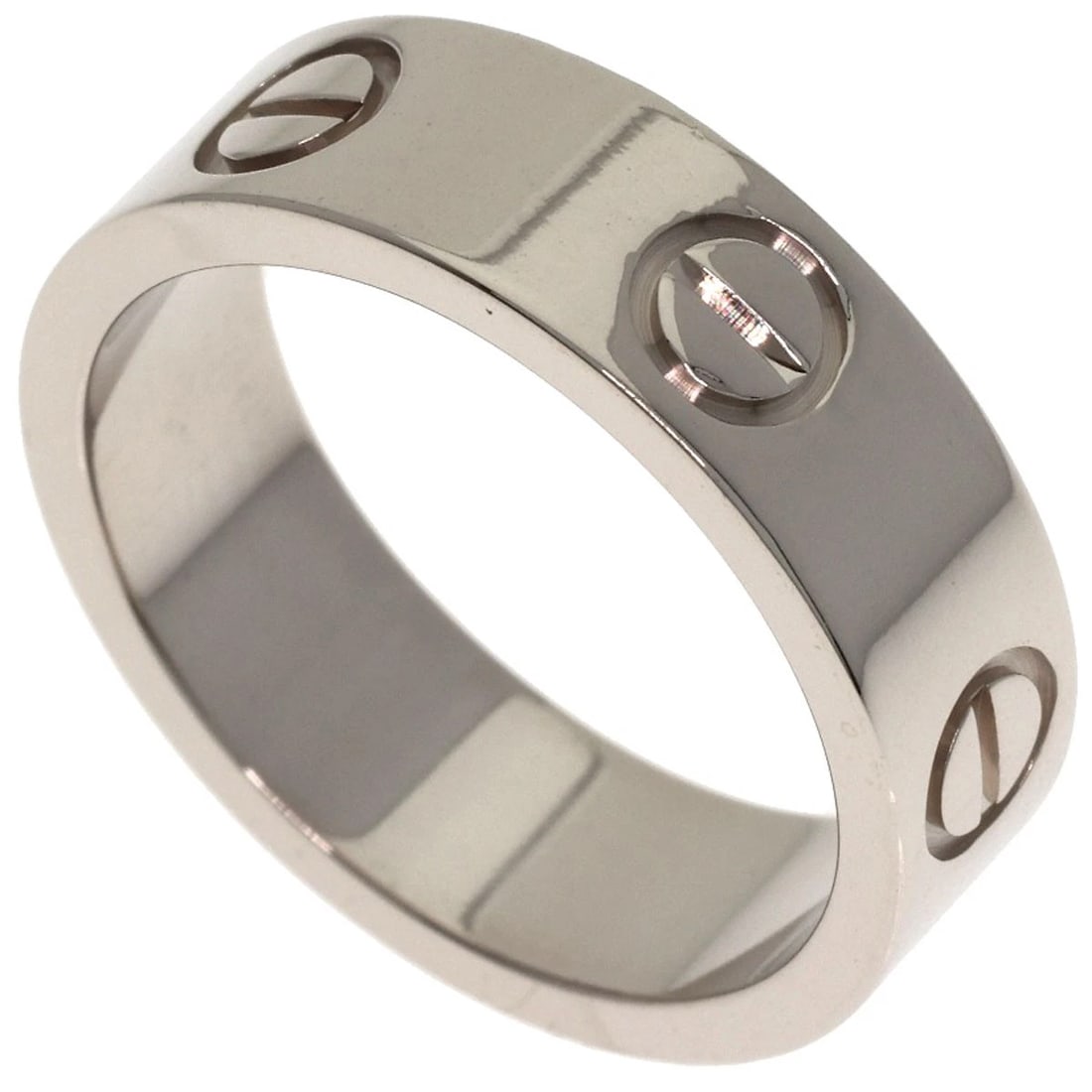 CARTIER LOVE RING K18 WHITE GOLD: CARTIER love Ring K18 White Gold Brand: CARTIER Type/Style: Ring Material: K18 White Gold, Color: Silver Size: 5.25(US) Accessories: None Accessories Notice: When purchasing pre-owned good