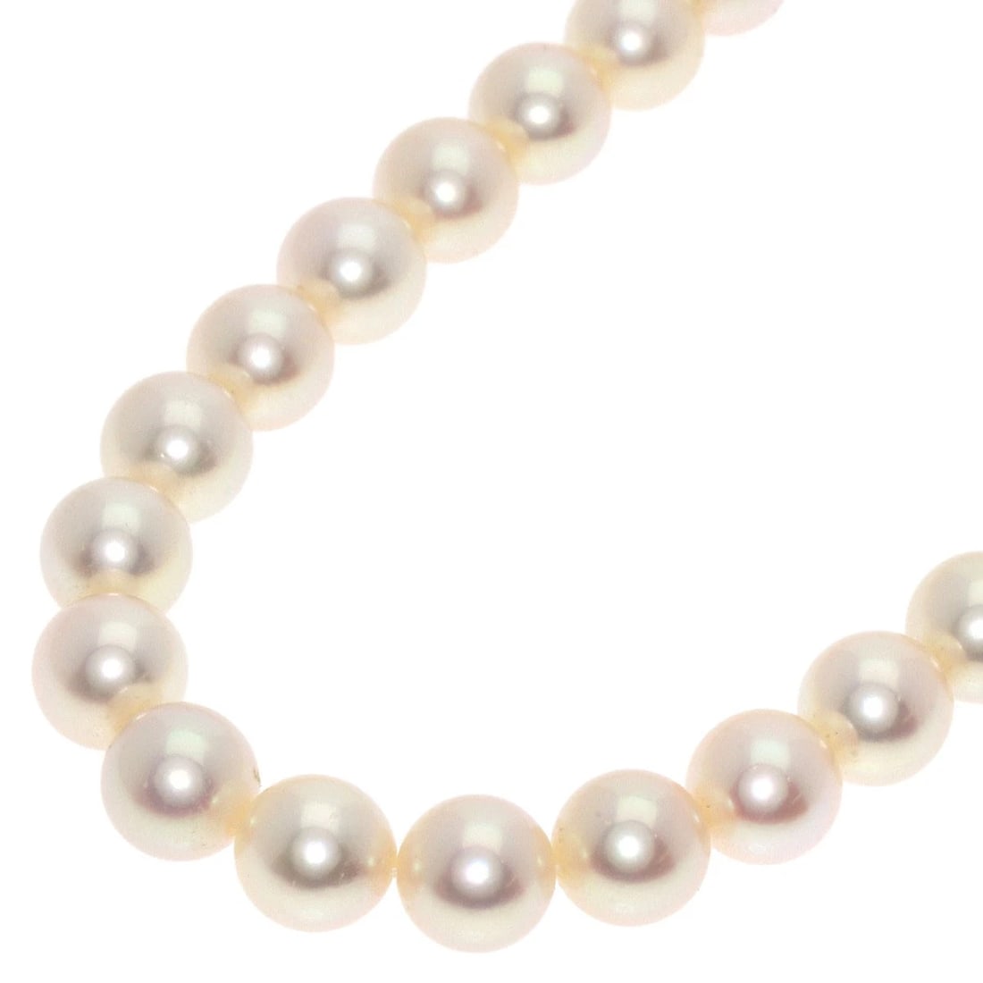MIKIMOTO PEARL NECKLACE K14 YELLOW GOLD: MIKIMOTO Pearl Necklace K14 Yellow Gold Brand: MIKIMOTO Type/Style: Necklace Material: K14 Yellow Gold, Color: white Size: Stone Size:0.3inch/7-7.4mm Chain Length:17.7inch/45cm Accessories: None
