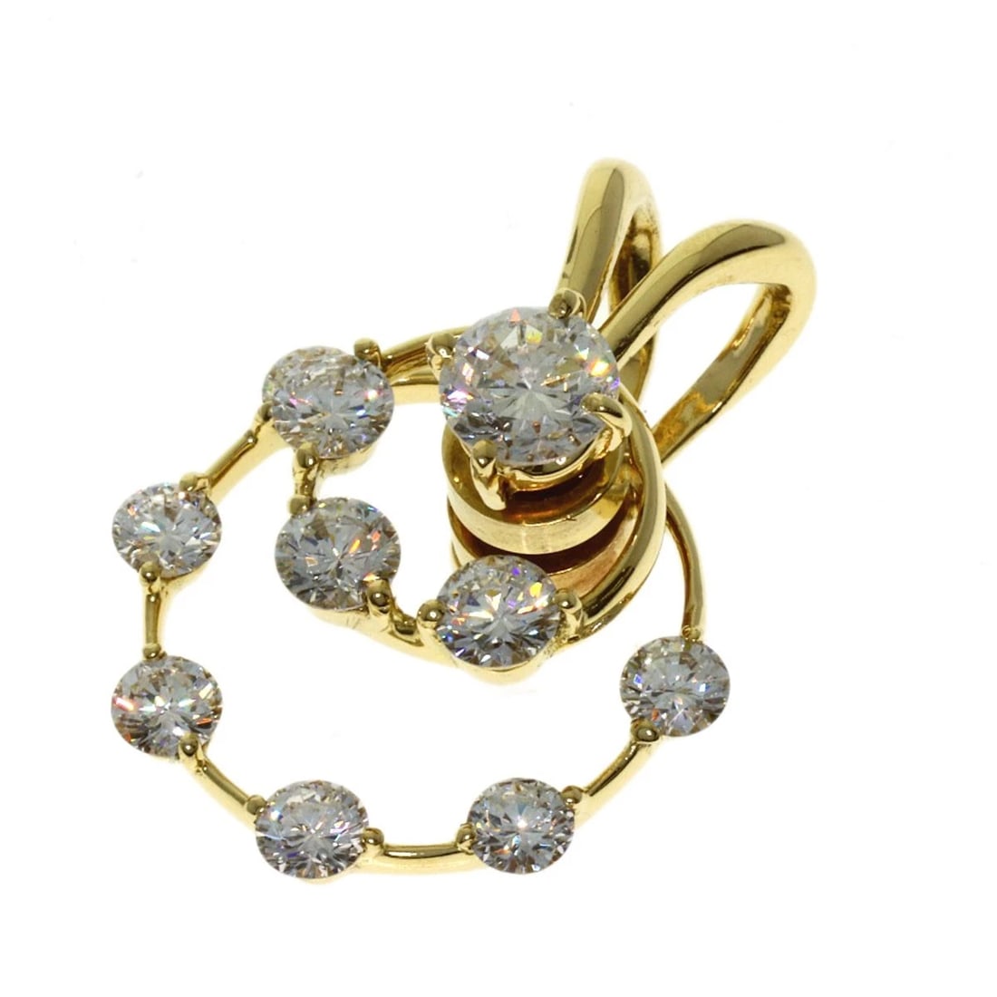 WALTHAM DIAMOND PENDANT TOP K18 YELLOW GOLD: WALTHAM diamond Pendant top K18 Yellow Gold Brand: WALTHAM Type/Style: Pendant top Material: K18 Yellow Gold, Color: Gold Size: Top Size:0.9inch/22.9x17.7x10.2mm Accessories: None Accessories Notice: