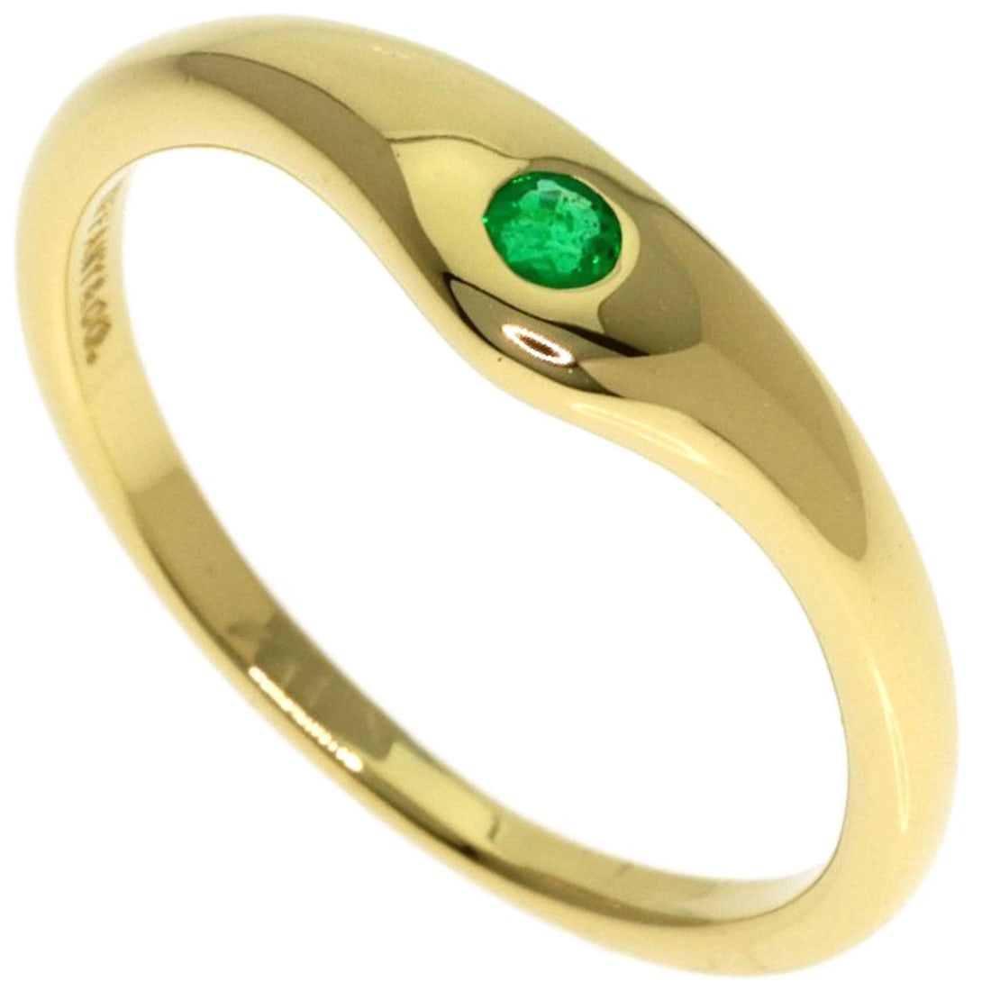 TIFFANY&CO. EMERALD RING K18 YELLOW GOLD: TIFFANY&Co. Emerald Ring K18 Yellow Gold Brand: TIFFANY&Co. Type/Style: Ring Material: K18 Yellow Gold, Color: Gold Size: 5(US) Accessories: None Accessories Notice: When purchasing pre-ow