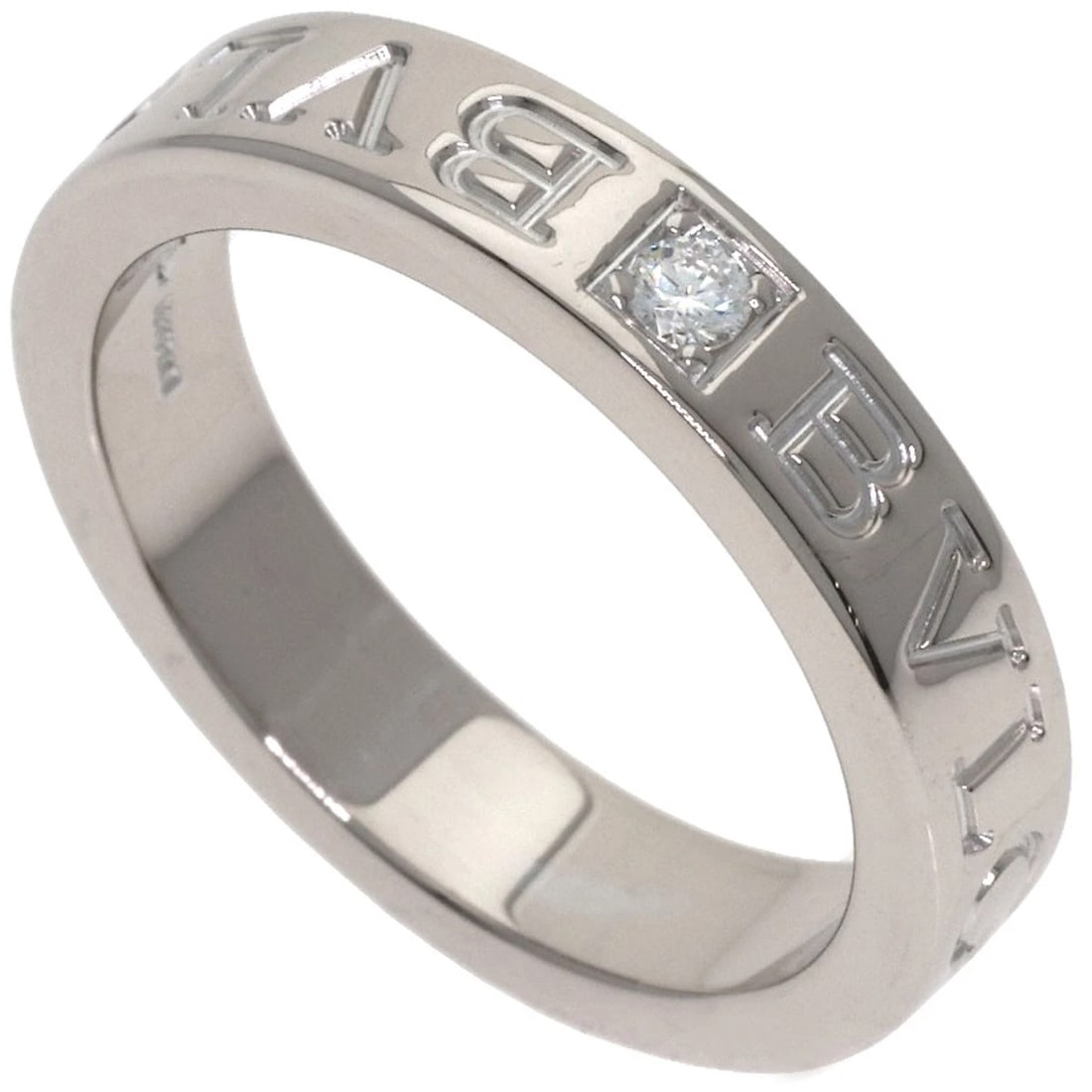 BVLGARI DIAMOND RING K18 WHITE GOLD: BVLGARI Diamond Ring K18 White Gold Brand: BVLGARI Type/Style: Ring Material: K18 White Gold, Color: Silver Size: 6(US) Accessories: None Accessories Notice: When purchasing pre-owned good