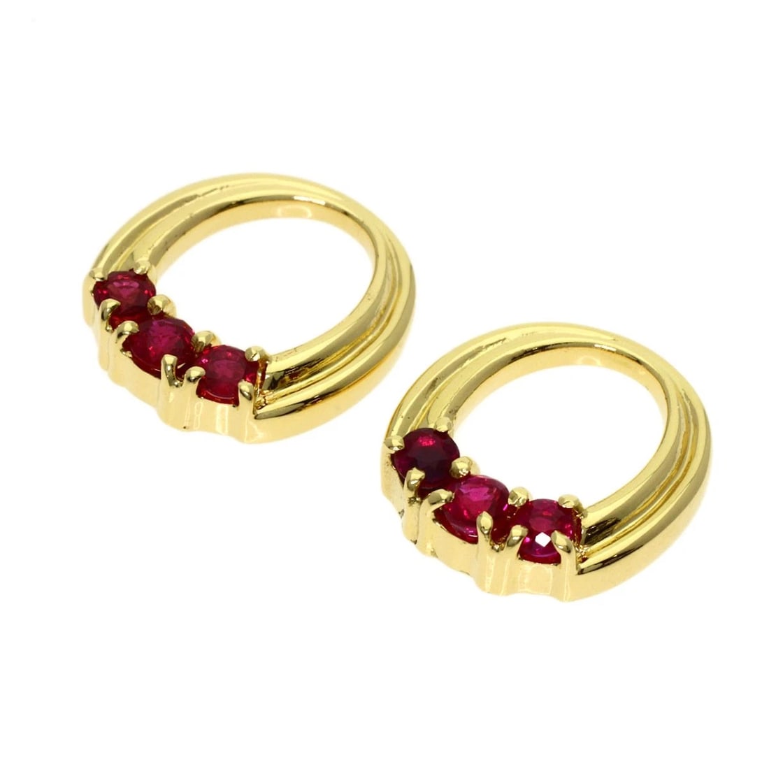 MIKIMOTO RUBY EARRING K18 YELLOW GOLD: MIKIMOTO Ruby Earring K18 Yellow Gold Brand: MIKIMOTO Type/Style: Earring Material: K18 Yellow Gold, Main Stone Ruby Color: Gold Size: Top Size:0.5inch/12.3x11.6x3.2mm Accessories: None Ac