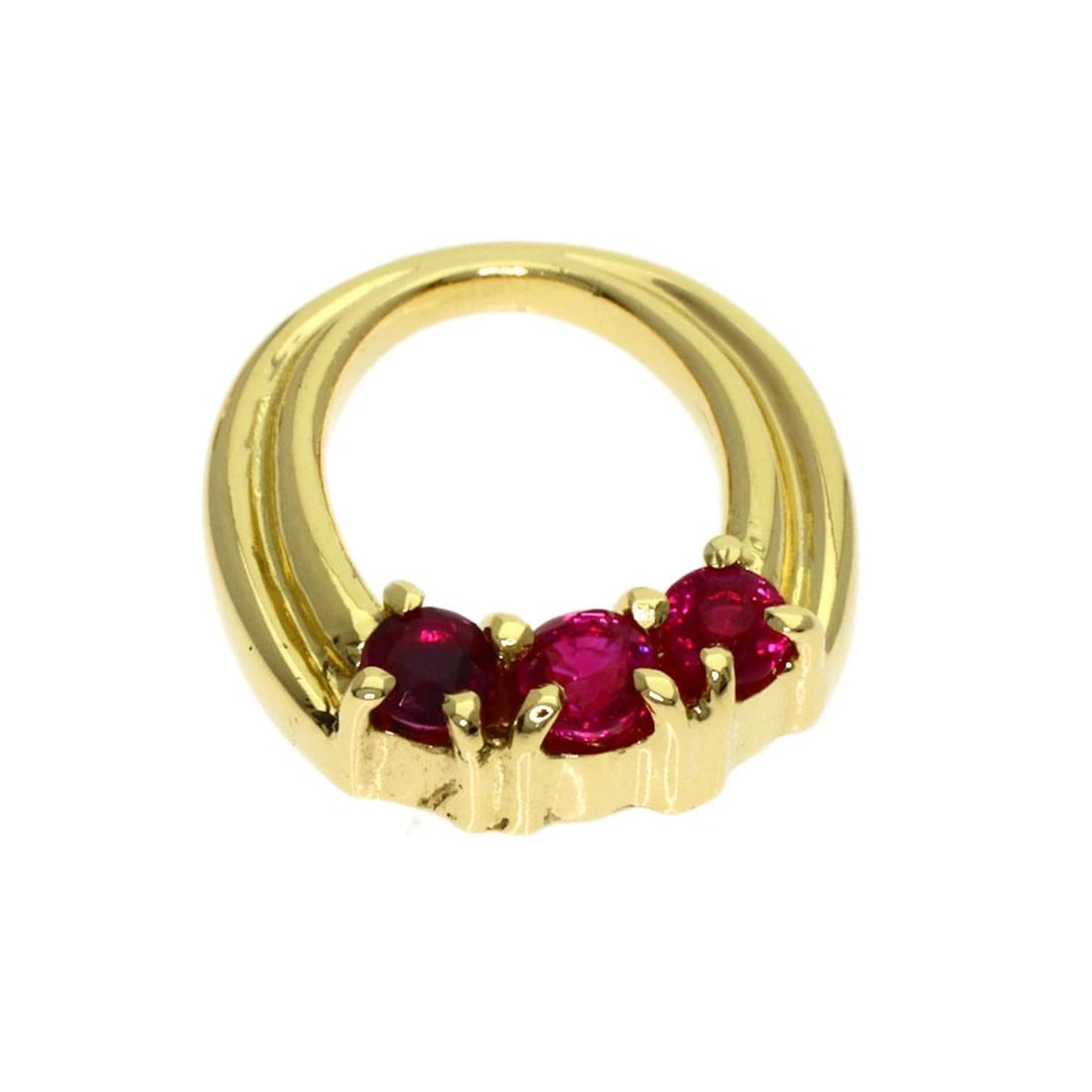 MIKIMOTO RUBY EARRING K18 YELLOW GOLD - 3