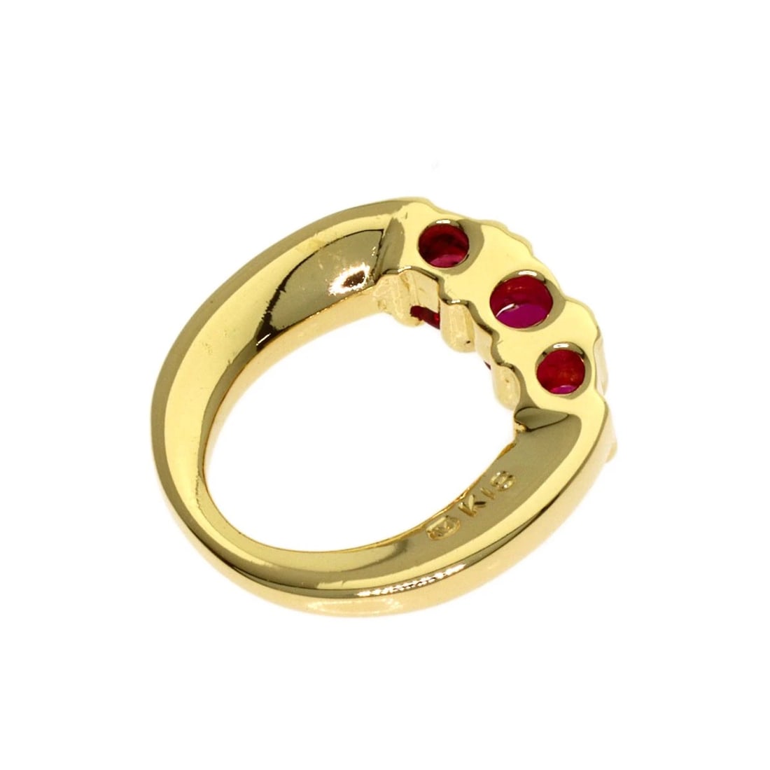 MIKIMOTO RUBY EARRING K18 YELLOW GOLD - 4