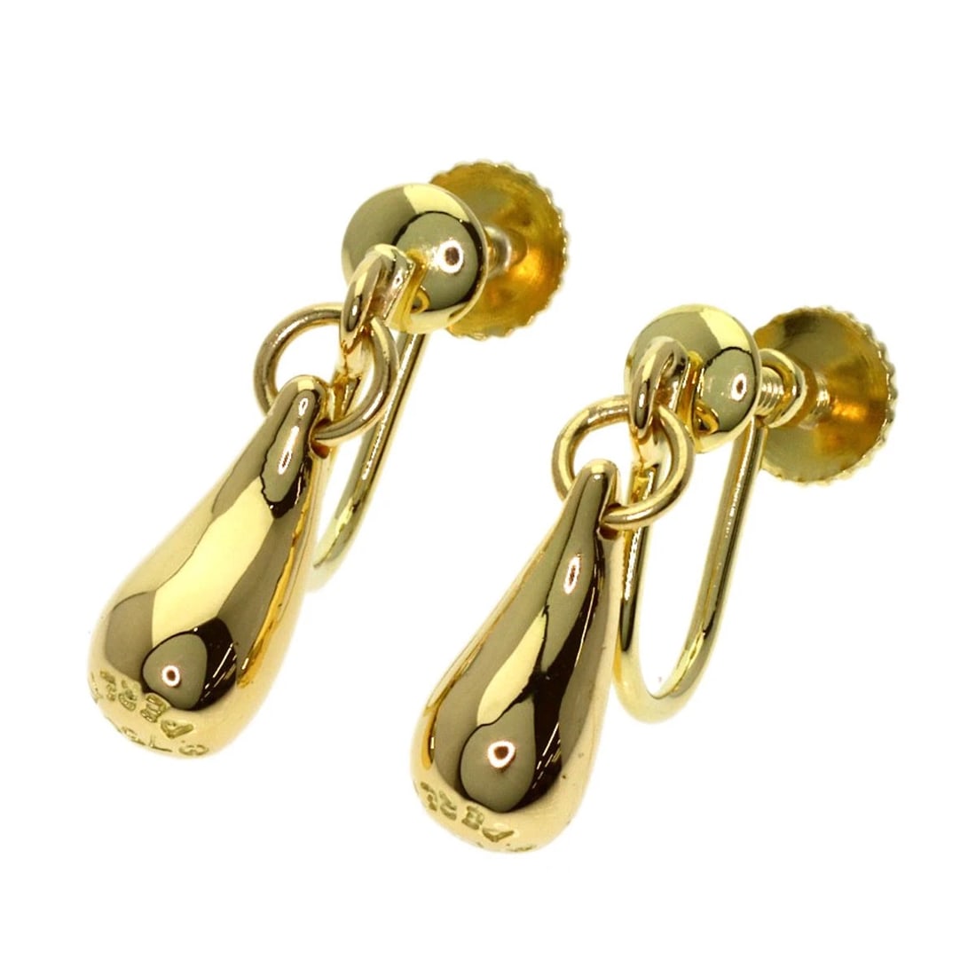 TIFFANY&CO. EARRING K18 YELLOW GOLD: TIFFANY&Co. Earring K18 Yellow Gold Brand: TIFFANY&Co. Type/Style: Earring Material: K18 Yellow Gold, Color: Gold Size: Top Size:0.5inch/12x5.5mm Accessories: None Accessories Notice: When