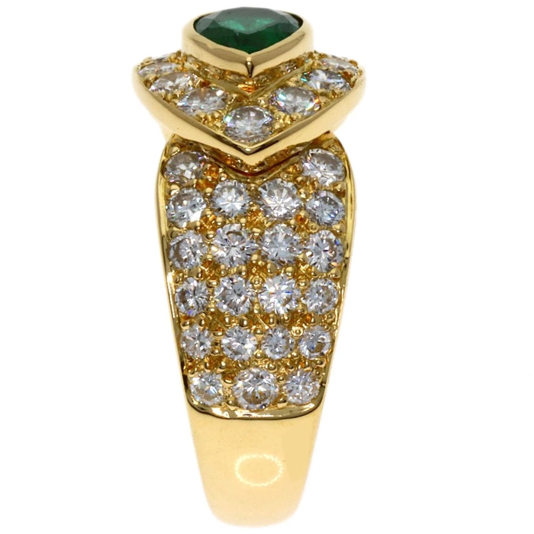 VAN CLEEF & ARPELS DIAMOND RING K18 YELLOW GOLD: Van Cleef & Arpels Diamond Ring K18 Yellow Gold Brand: Van Cleef & Arpels Type/Style: Ring Material: K18 Yellow Gold, Main Stone Emerald Color: Gold Size: 5.75(US) Accessories: None Access