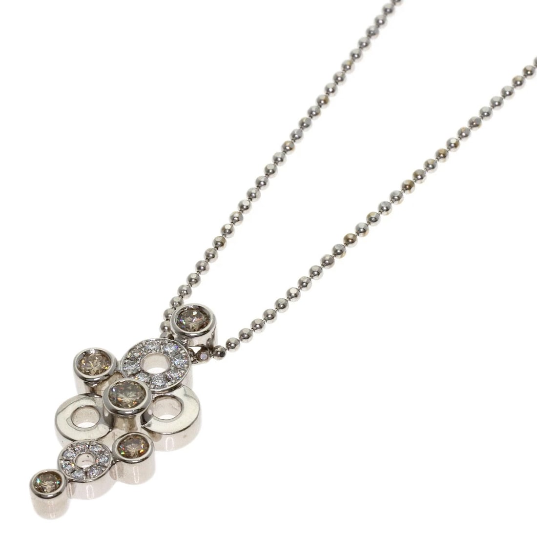 POLA DIAMOND NECKLACE K18 WHITE GOLD: POLA Diamond Necklace K18 White Gold Brand: POLA Type/Style: Necklace Material: K18 White Gold, Main Stone Natural Color: Silver Size: Chain Length:17.7inch/45cm Chain Width:0.4inch/1.1mm Top Size:0.9