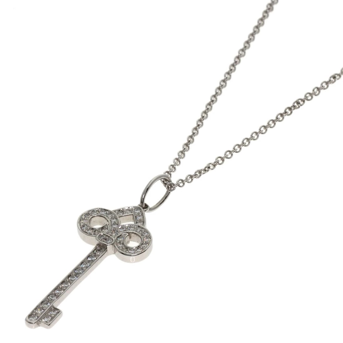 TIFFANY&CO. DIAMOND NECKLACE PLATINUM PT950 K18 WHITE GOLD: TIFFANY&Co. Diamond Necklace Platinum PT950 K18 White Gold Brand: TIFFANY&Co. Type/Style: Necklace Material: Platinum PT950/K18 White Gold, Main Stone Natural Color: Silver Size: Chain Length:15.0inch