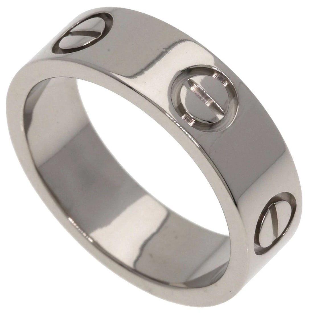 CARTIER LOVE RING K18 WHITE GOLD: CARTIER love Ring K18 White Gold Brand: CARTIER Type/Style: Ring Material: K18 White Gold, Color: Silver Size: 5(US) Accessories: None Accessories Notice: When purchasing pre-owned goods,