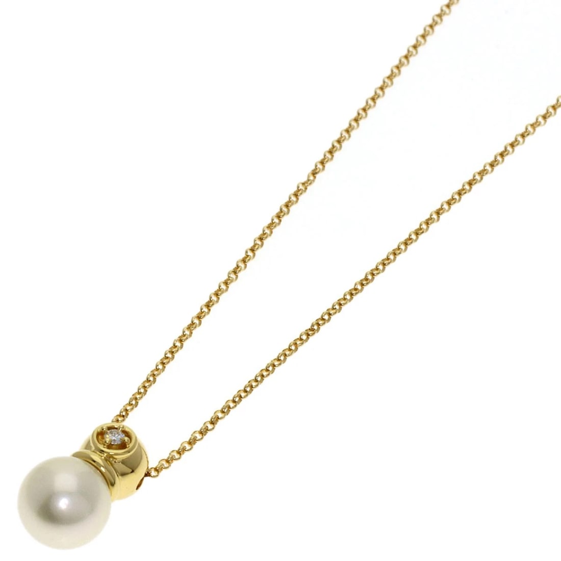 TASAKI PEARL NECKLACE K18 YELLOW GOLD: TASAKI Pearl Necklace K18 Yellow Gold Brand: TASAKI Type/Style: Necklace Material: K18 Yellow Gold, Color: Gold Size: Stone Size:0.3inch/6.9mm Chain Length:15.7inch/40cm Chain Width:0.4inch/1mm Top Si