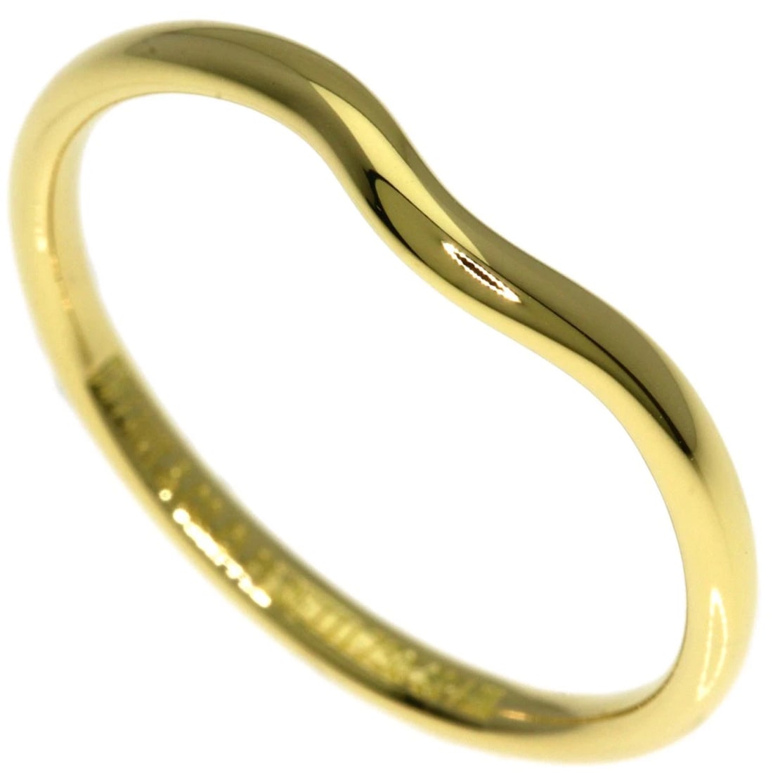 TIFFANY&CO. CURVED BAND RING K18 YELLOW GOLD: TIFFANY&Co. Curved band Ring K18 Yellow Gold Brand: TIFFANY&Co. Type/Style: Ring Material: K18 Yellow Gold, Color: Gold Size: 9.25(US) Accessories: None Accessories Notice: When purchasing