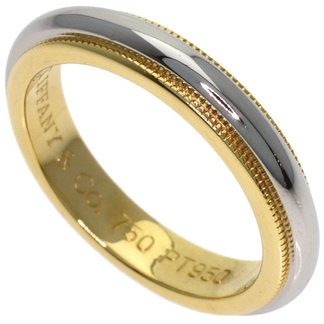 TIFFANY&CO. MILGRAIN RING K18 YELLOW GOLD PT950: TIFFANY&Co. Milgrain Ring K18 Yellow Gold PT950 Brand: TIFFANY&Co. Type/Style: Ring Material: K18 Yellow Gold, Color: Gold Size: 4.5(US) Accessories: None Accessories Notice: When purchasing