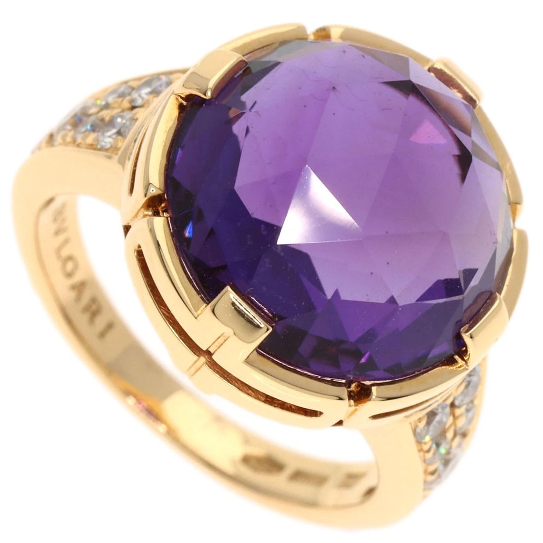 BVLGARI AMETHYST DIAMOND RING K18 PINK GOLD (1 of 7)