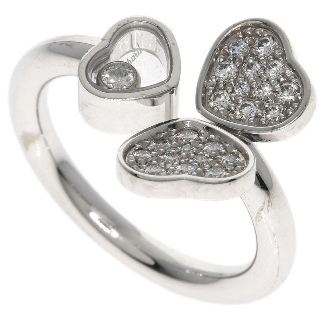 CHOPARD WING DIAMOND RING K18 WHITE GOLD: Chopard Wing Diamond Ring K18 White Gold Brand: Chopard Type/Style: Ring Material: K18 White Gold, Main Stone Natural Color: Silver Size: 5(US) Accessories: None Accessories Notice: When p