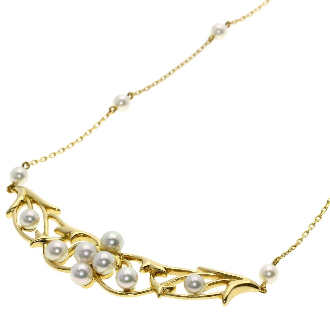 MIKIMOTOPEARL NECKLACE K18 YELLOW GOLD: MIKIMOTOPearl Necklace K18 Yellow Gold Brand: MIKIMOTO Type/Style: Necklace Material: K18 Yellow Gold, Color: Gold Size: Stone Size:0.1inch/3.7-4.4mm Chain Length:15.0inch/38cm Chain