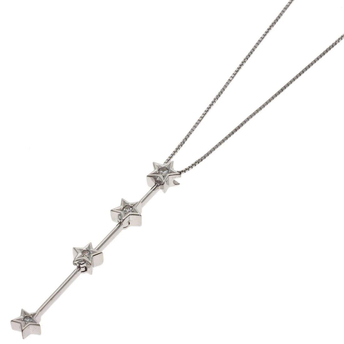 TASAKI DIAMOND NECKLACE K18 WHITE GOLD: TASAKI Diamond Necklace K18 White Gold Brand: TASAKI Type/Style: Necklace Material: K18 White Gold, Color: Silver Size: Chain Length:15.6inch/39.5cm Chain Width:0.3inch/0.7mm Top