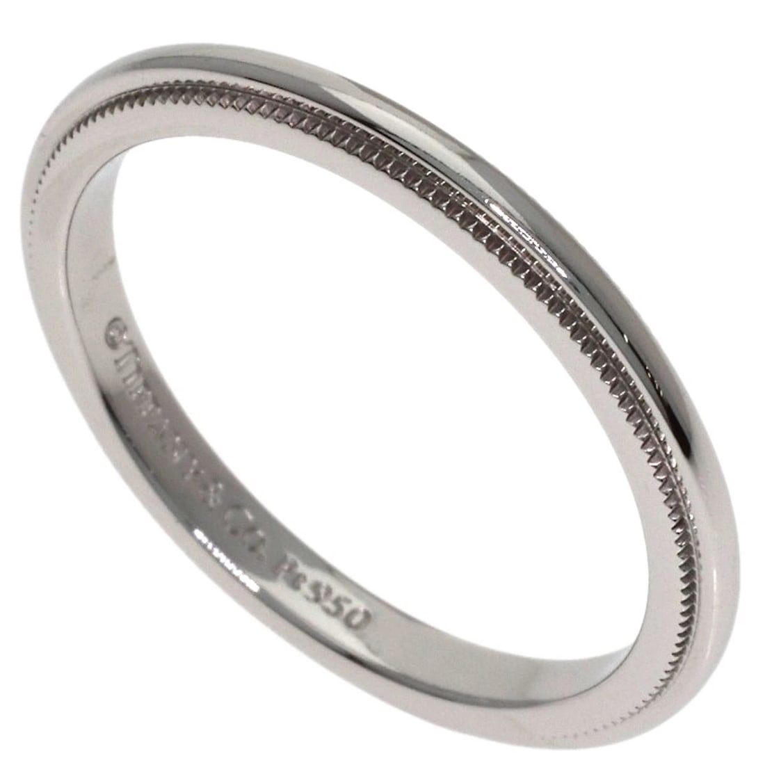 TIFFANY&CO. MILGRAIN RING PLATINUM PT950: TIFFANY&Co. Milgrain Ring Platinum PT950 Brand: TIFFANY&Co. Type/Style: Ring Material: Platinum PT950, Color: Silver Size: 5.75(US) Accessories: None Accessories Notice: When purchasing pre-owned