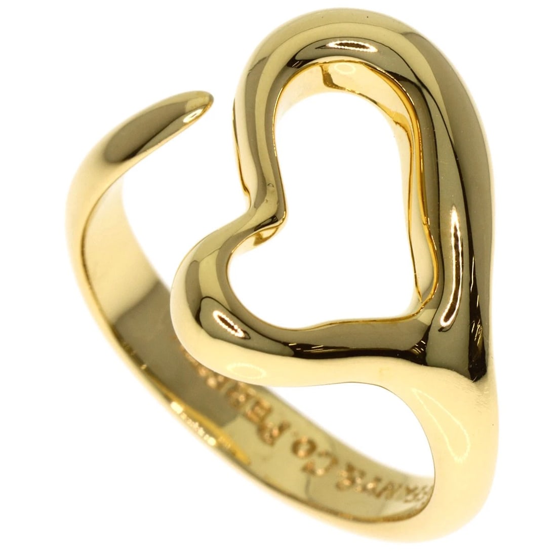TIFFANY&CO. OPEN HEART RING K18 YELLOW GOLD: TIFFANY&Co. Open heart Ring K18 Yellow Gold Brand: TIFFANY&Co. Type/Style: Ring Material: K18 Yellow Gold, Color: Gold Size: 6.25(US) Accessories: None Accessories Notice: When purchasing