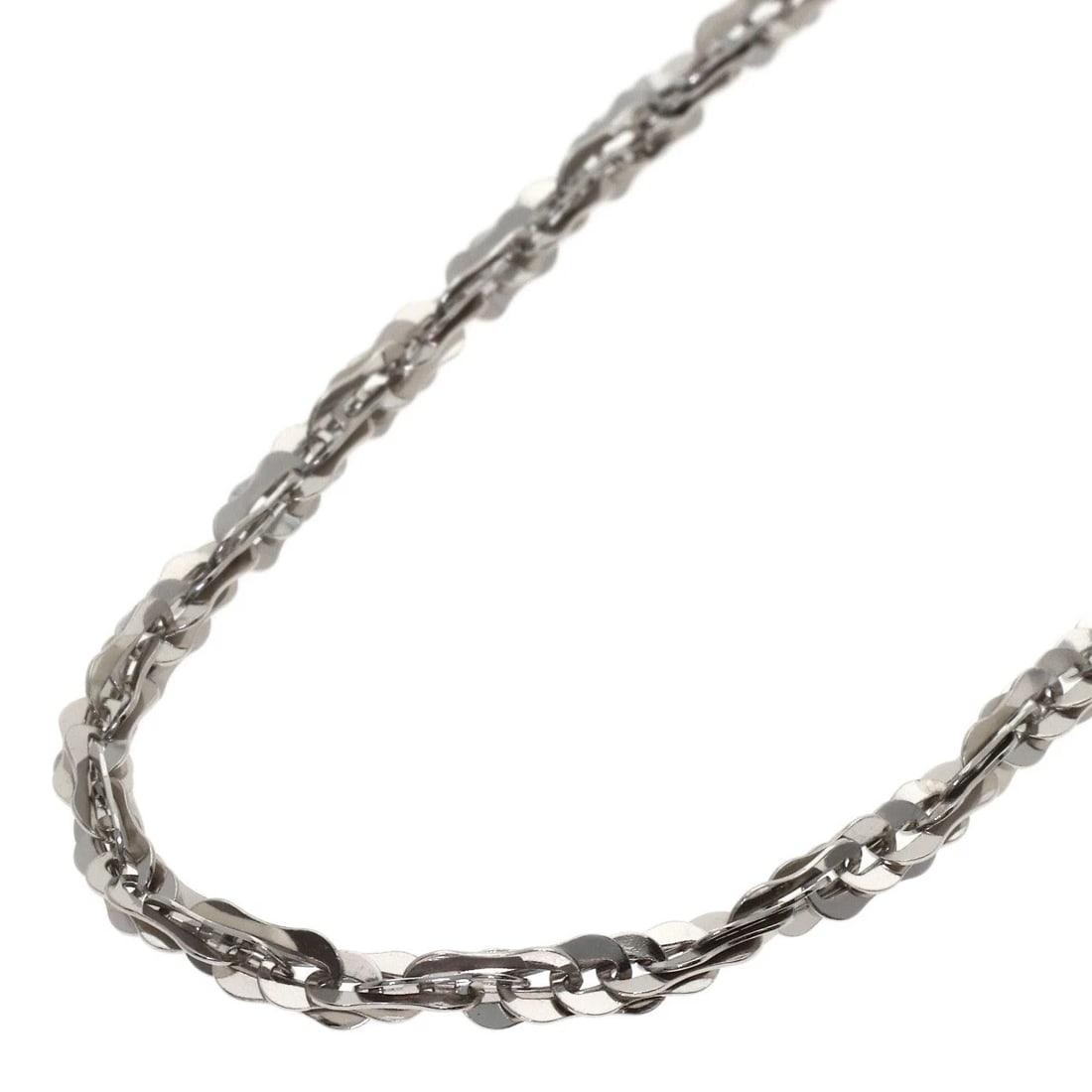 NECKLACE PLATINUM PT850: Necklace Platinum PT850 Brand: SELECT JEWELRY Type/Style: Necklace Material: Platinum PT850, Color: Silver Size: Chain Length:15.4inch/39cm Chain Width:1.5inch/3.7mm Accessories: None Acce