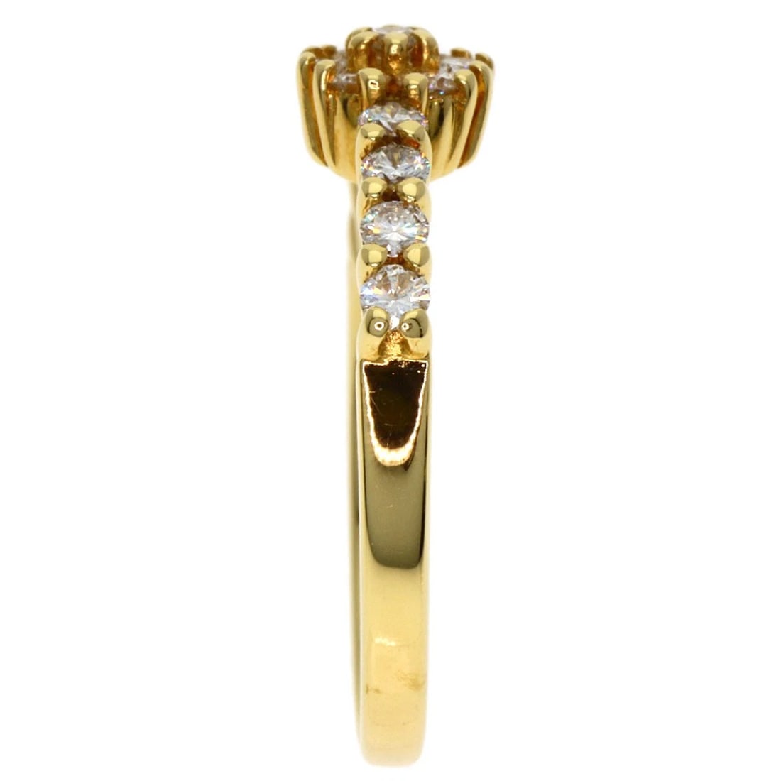 PONTE VECCHIO DIAMOND RING K18 YELLOW GOLD: Ponte Vecchio Diamond Ring K18 Yellow Gold Brand: Ponte Vecchio Type/Style: Ring Material: K18 Yellow Gold, Color: Size: 4.5(US) Accessories: None Accessories Notice: When purchasing pre-o