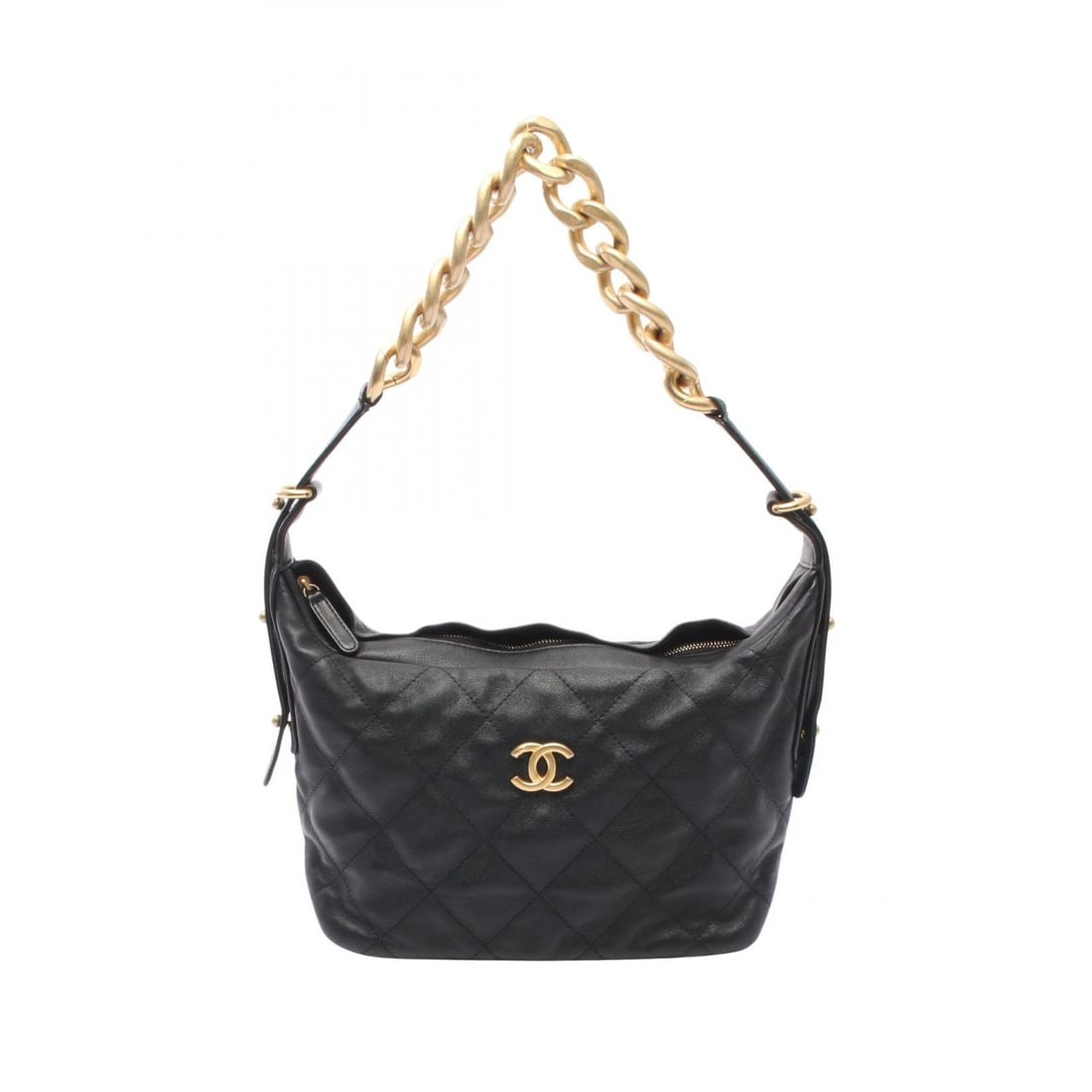 CHANEL MATELASSE HOBO CHAIN SHOULDER BAG: CHANEL Matelasse hobo Chain Shoulder Bag Brand: CHANEL Type/Style: Shoulder Bag Material: Lambskin (sheep leather) Color: Black?ish colors Size: (H:6.7inch x W:9.8inch x D:3.5inch) Accessories: None