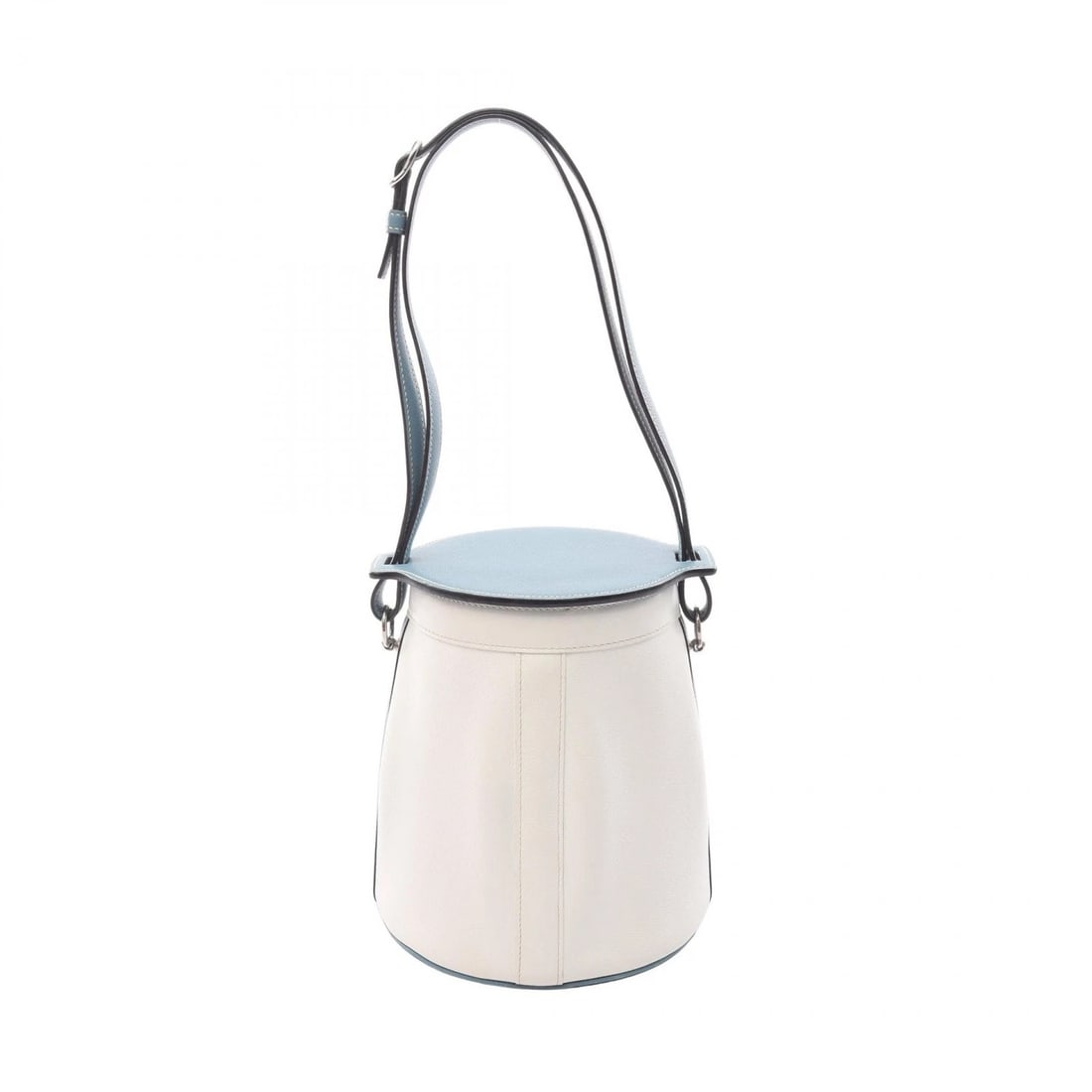 HERMES FARMING PM PICOLORE SHOULDER BUCKET BAG: HERMES Farming PM Picolore Shoulder Bucket Bag Brand: HERMES Type/Style: Shoulder Bag Material: Epsom ? leather ? Epsom Color: White / White?ish colors ? Blue?ish colors ? Blue jean?ish colors Size: (