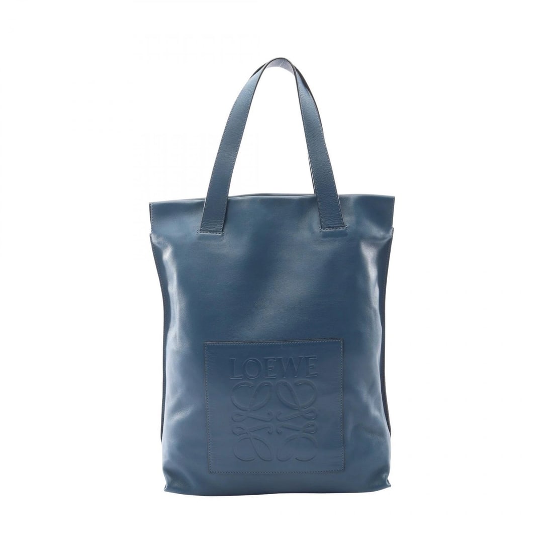LOEWE ANAGRAM SHOPPER TOTE HAND BAG: LOEWE Anagram Shopper Tote Hand Bag Brand: LOEWE Type/Style: Tote Bag Material: leather Color: Blue?ish colors Size: (H:15.4inch x W:11.8inch x D:4.5inch) Accessories: None Accessories Not