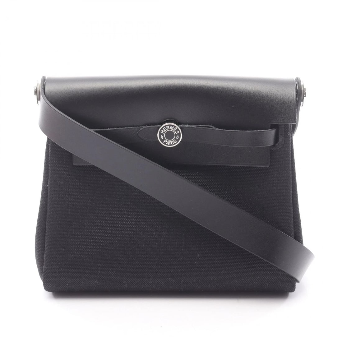 HERMES HERBAG ZIP MINI SHOULDER BAG: HERMES Herbag Zip Mini Shoulder Bag Brand: HERMES Type/Style: Shoulder Bag Material: Towar Military ? canvas ? leather ? Vache leather hunter Color: Black?ish colors Size: (H:6.3inch x W:7.9inch x D:2