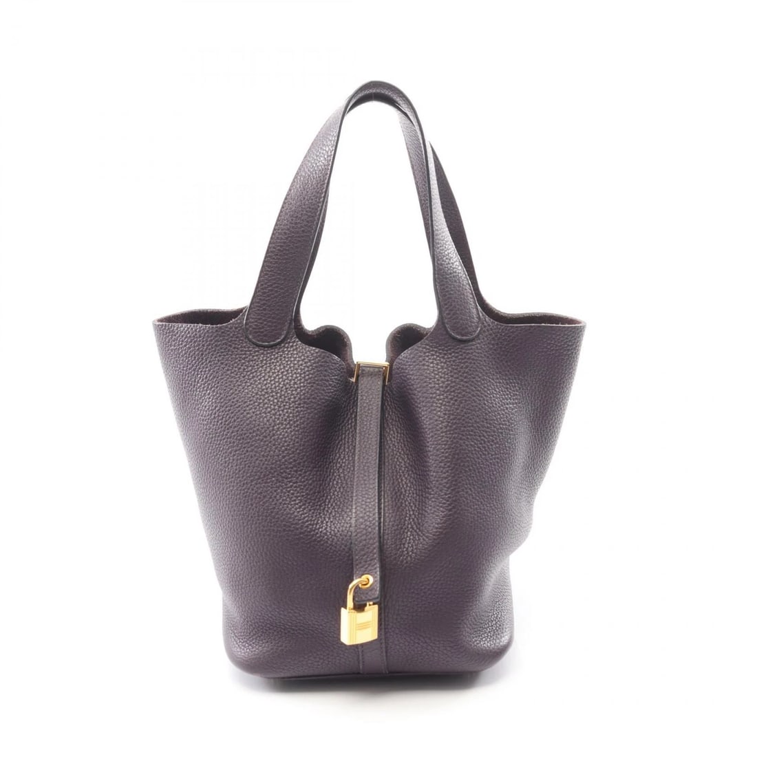 HERMES PICOTIN LOCK MM TOTE HANDBAG CLEMENCE LEATHER: HERMES Picotin Lock MM Tote Handbag Clemence leather Brand: HERMES Type/Style: Handbag Material: Taurillon Clemence ? leather ? Taurillon Clemence Color: Leysin / Purple?ish colors Size: (H:8.3inch x 