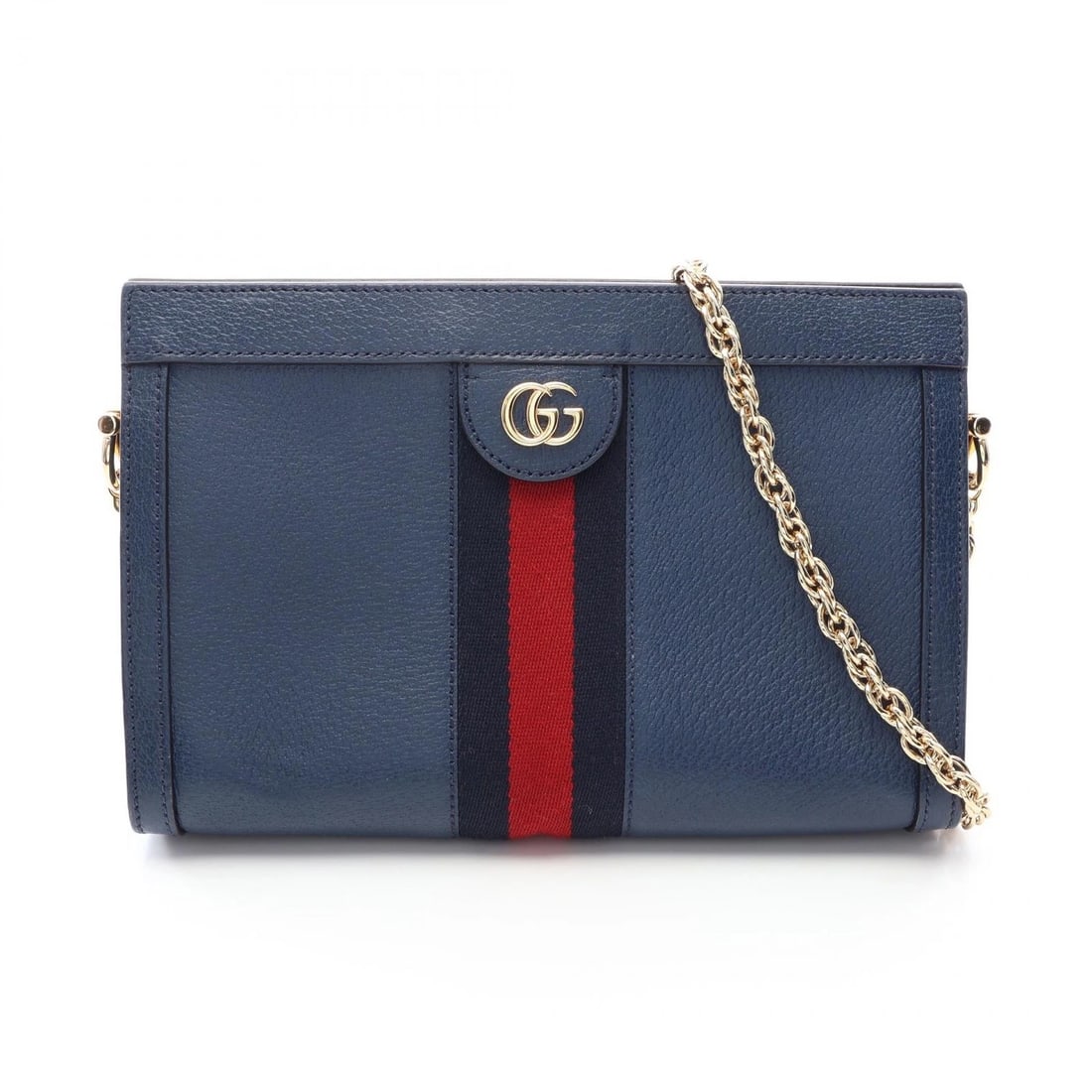 GUCCI OPHIDIA SMALL SHERRY LINE CHAIN SHOULDER BAG: GUCCI Ophidia Small Sherry Line Chain Shoulder Bag Brand: GUCCI Type/Style: Shoulder Bag Material: leather Color: Navy?ish colors Size: (H:6.5inch x W:10.2inch x D:3.1inch) Accessories: None <