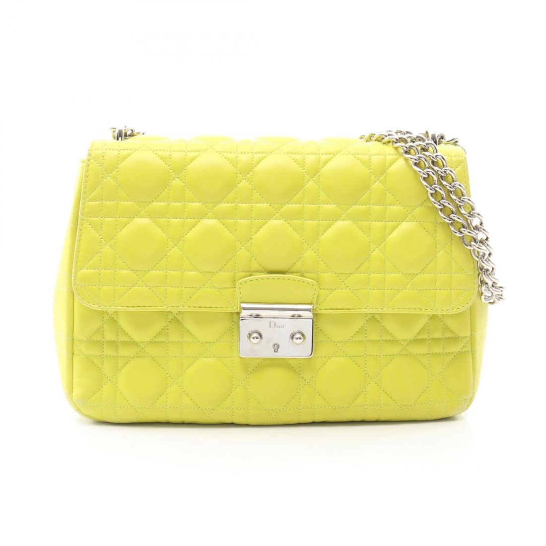 CHRISTIAN DIOR CANNAGE NEON COLORS CHAIN HANDBAG LEATHER: Christian Dior Cannage Neon Colors Chain Handbag leather Brand: DIOR Type/Style: Shoulder Bag Material: leather Color: Green?ish colors Size: (H:6.7inch x W:10.2inch x D:3.9inch) Accessories: None