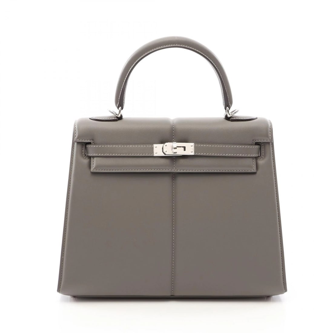HERMES KELLY 25 PADDED SHOULDER HANDBAG: HERMES Kelly 25 Padded Shoulder Handbag Brand: HERMES Type/Style: Handbag Material: Vaux Swift leather ? leather Color: Grimayer / Gray?ish colors Size: (H:7.5inch x W:9.6inch x D:3.7inch) Accesso