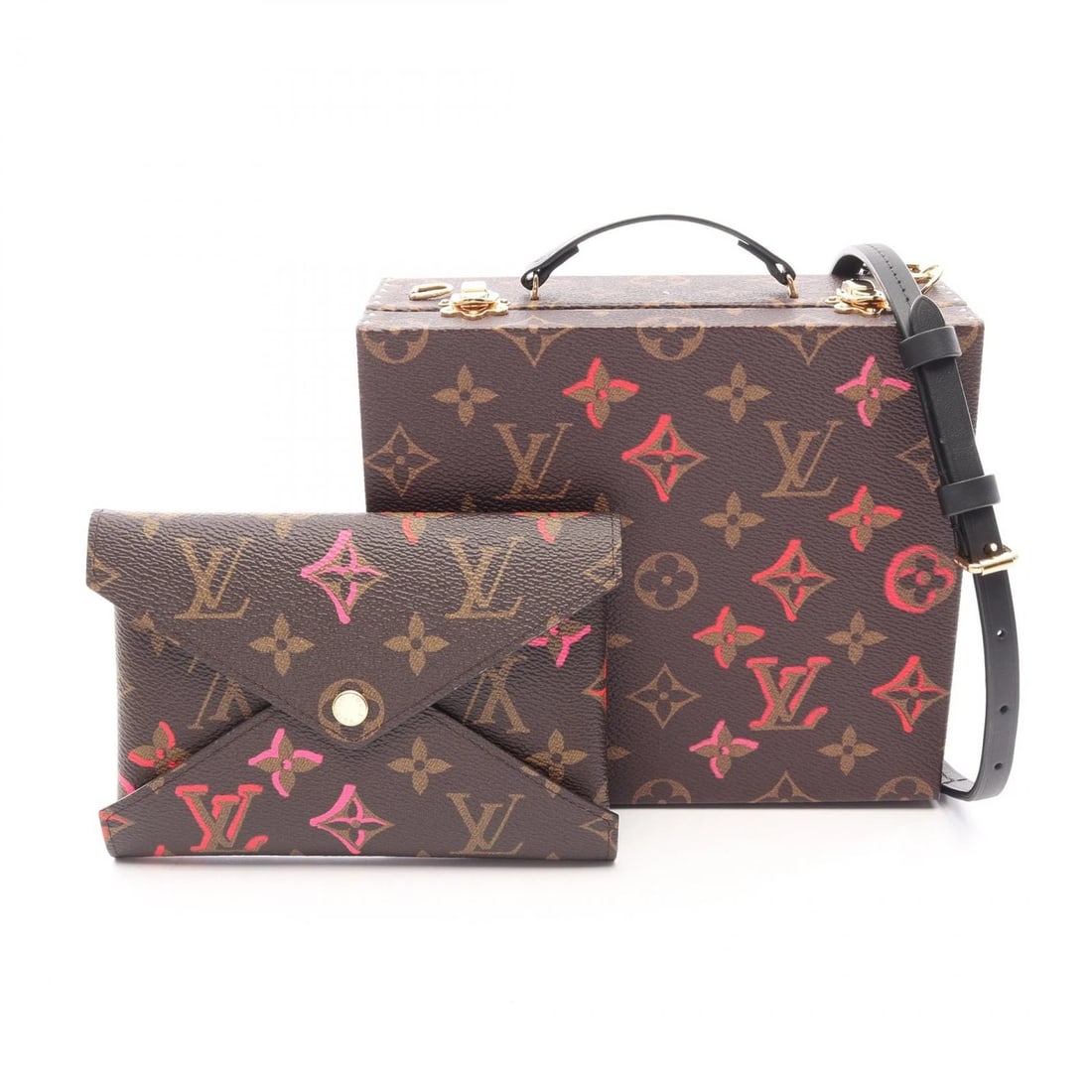 LOUIS VUITTON MOBILE BOX CROSSBODY HANDBAG: LOUIS VUITTON Mobile Box Crossbody Handbag Brand: LOUIS VUITTON Type/Style: Handbag Material: Monogram?Flage ? PVC coated canvas ? leather ? Monogram - Falling in Love Color: Brown?ish colors ? Multic