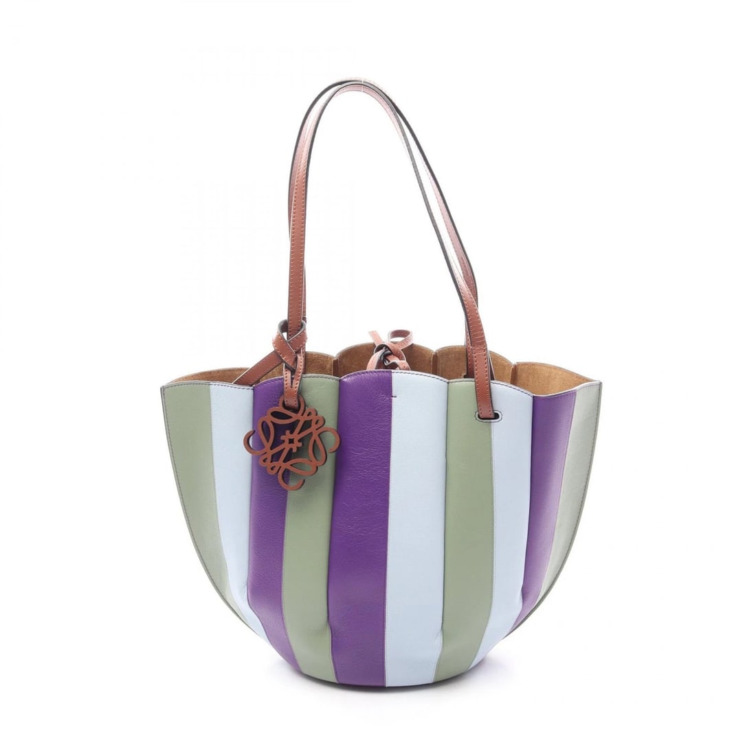 LOEWE SHELL SMALL TOTE BAG LEATHER GREEN MULTICOLOR: LOEWE Shell Small Tote Bag leather Green Multicolor Brand: LOEWE Type/Style: Tote Bag Material: leather Color: Green?ish colors ? Multicolor?ish colors Size: (H:10.2inch x W:6.7inch x D:5.1inch) A
