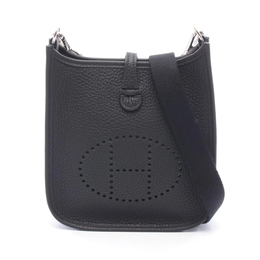 HERMES EVELYNE TPM SHOULDER CROSSBODY BAG: HERMES Evelyne TPM Shoulder crossbody Bag Brand: HERMES Type/Style: Shoulder Bag Material: Taurillon Clemence ? leather ? Taurillon Clemence Color: Black?ish colors Size: (H:7.1inch x W:6.5inch x D:2.