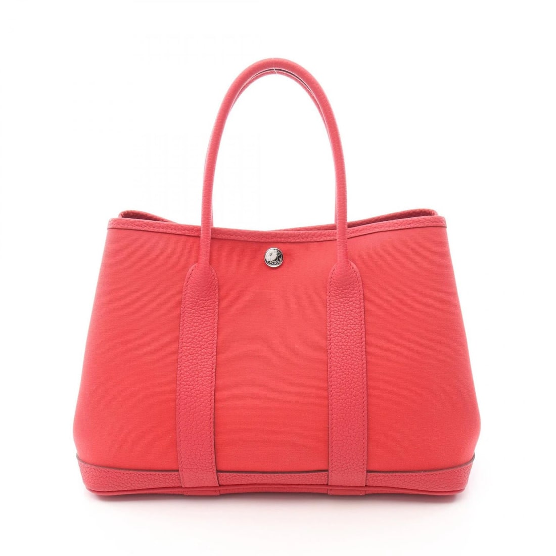 HERMES GARDEN TOTE BAG NEGONDA LEATHER TOILE OFFICIER CANVAS: HERMES Garden Tote Bag Negonda leather Toile officier canvas Brand: HERMES Type/Style: Tote Bag Material: Negonda leather ? leather ? canvas ? Toile officier Color: Bougainvillier / Red?ish colors Siz