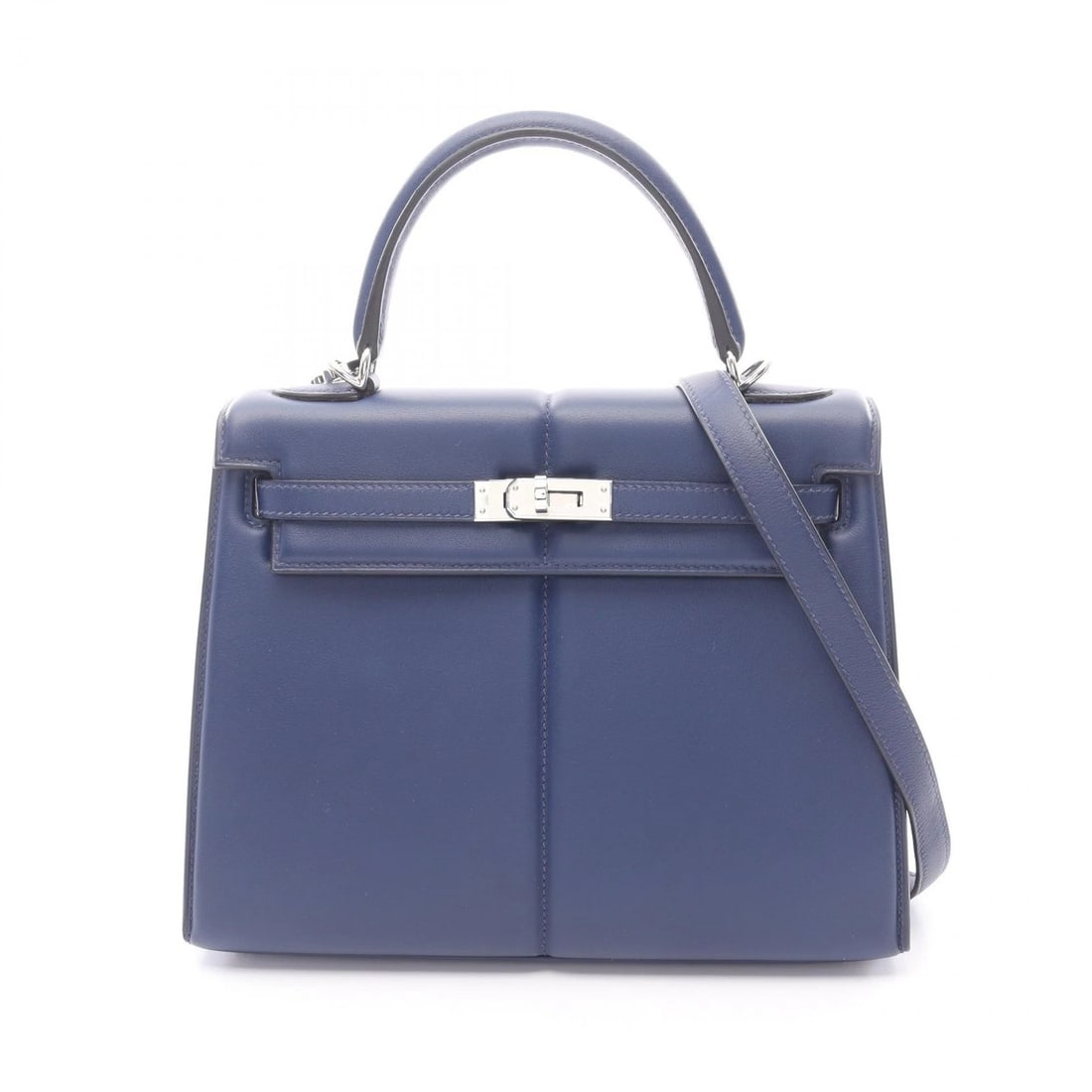 HERMES KELLY PADD 25 SHOULDER HANDBAG SWIFT LEATHER: HERMES kelly padd 25 Shoulder Handbag Swift leather Brand: HERMES Type/Style: Handbag Material: Vaux Swift leather ? leather Color: Blue saphir / Navy?ish colors Size: (H:7.5inch x W:9.8inch x D:3.5in