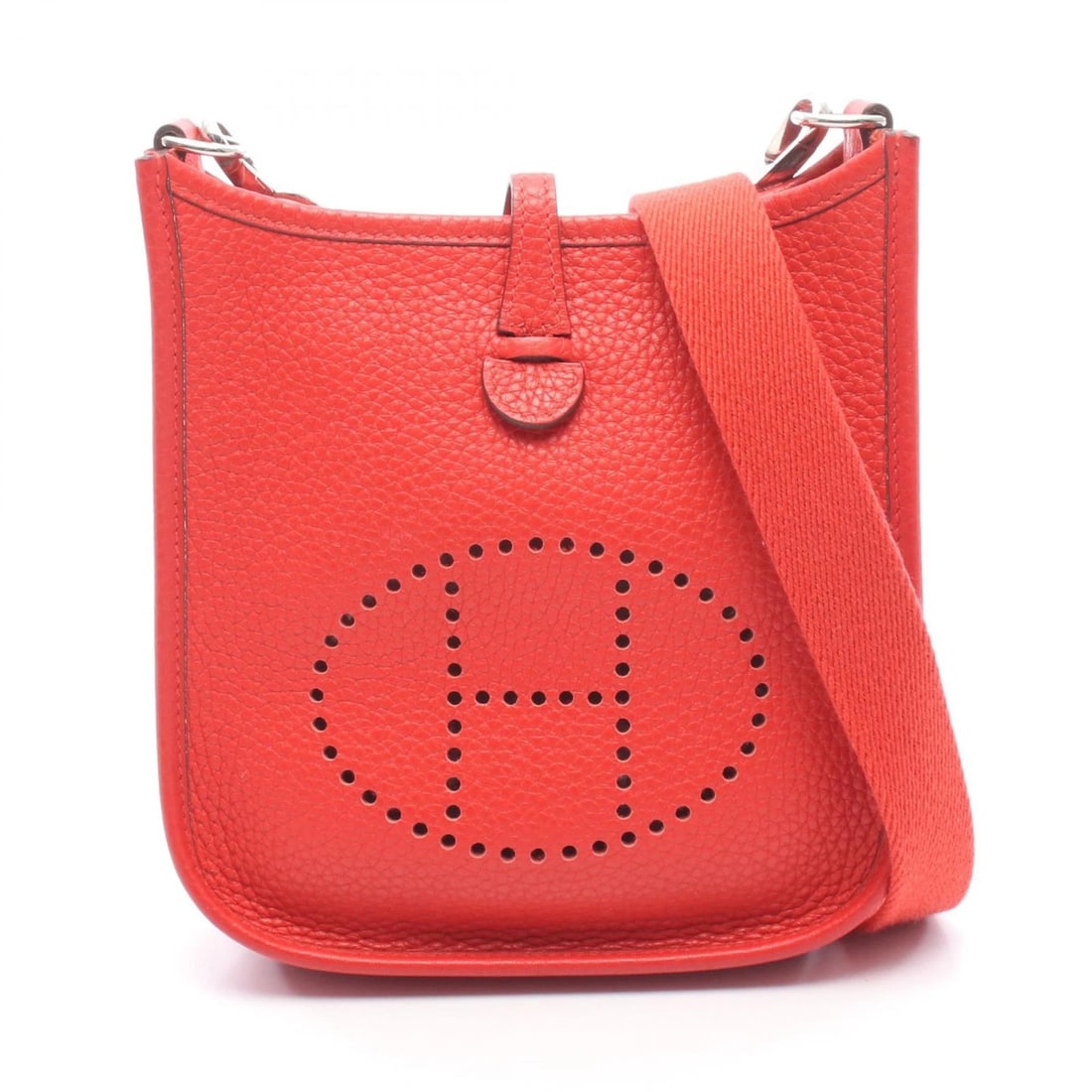 HERMES EVELYNE TPM SHOULDER CROSSBODY BAG: HERMES Evelyne TPM Shoulder crossbody Bag Brand: HERMES Type/Style: Shoulder Bag Material: Taurillon Clemence ? leather ? Taurillon Clemence Color: Rouge coeur / Red?ish colors Size: (H:7.1inch x W:6.