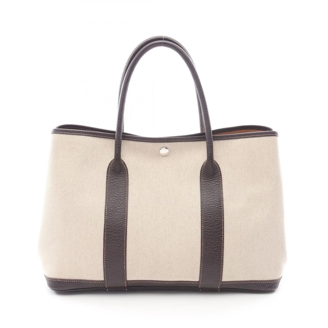 HERMES GARDEN PARTY PM HANDTOTE BAG: HERMES Garden Party PM HandTote Bag Brand: HERMES Type/Style: Tote Bag Material: Toile H ? canvas ? leather ? Buffalo leather Color: Ecru / Beige?ish colors ? Brown?ish colors Size: (H:9.8inch x W:14.