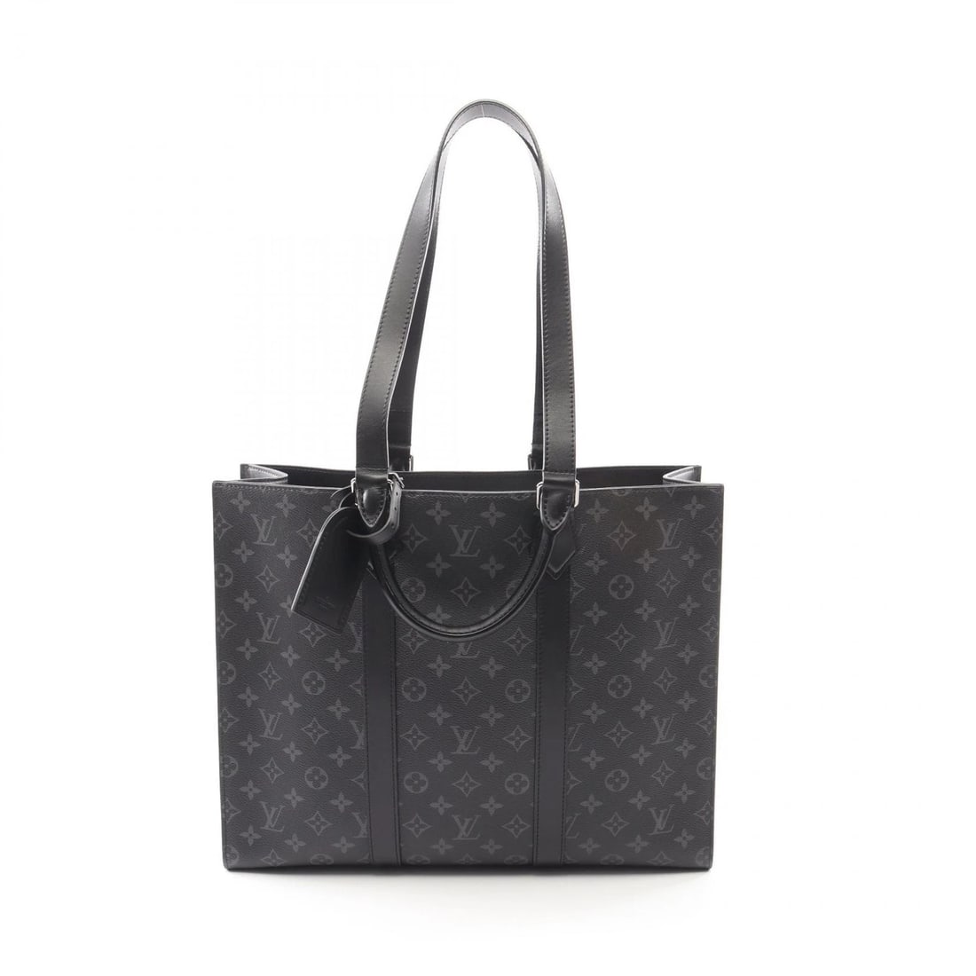 LOUIS VUITTON SAC PLAT 24H TOTE SHOULDER HANDBAG: LOUIS VUITTON Sac Plat 24H Tote Shoulder Handbag Brand: LOUIS VUITTON Type/Style: Tote Bag Material: Monogram eclipse ? PVC coated canvas ? leather Color: Black?ish colors Size: (H:13.0inch x W:16.1in