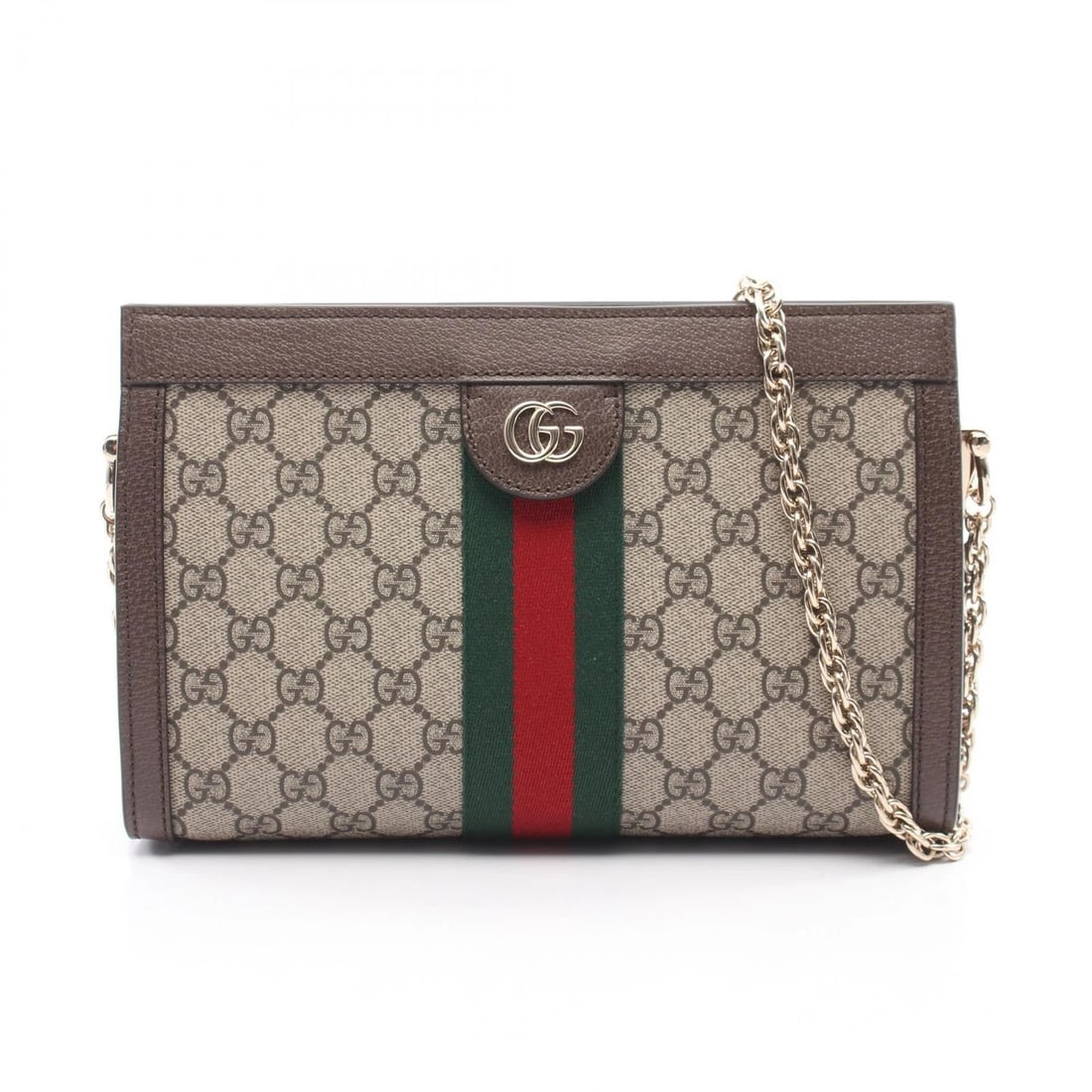GUCCI OPHIDIA MEDIUM SHERRY LINE CHAIN SHOULDER BAG: GUCCI Ophidia Medium Sherry Line Chain Shoulder Bag Brand: GUCCI Type/Style: Shoulder Bag Material: PVC coated canvas ? leather Color: Beige?ish colors ? Multicolor?ish colors Size: (H:6.9inch x W:10.