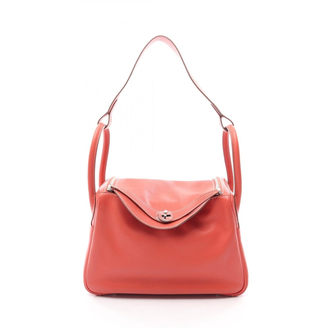 HERMES LINDY 30 SHOULDER HANDBAG SWIFT LEATHER ORANGE ROSY: HERMES Lindy 30 Shoulder Handbag Swift leather Orange Rosy Brand: HERMES Type/Style: Shoulder Bag Material: Vaux Swift leather ? leather ? Vaux Swift leather Color: Rosy / Orange?ish colors Size: (H:7