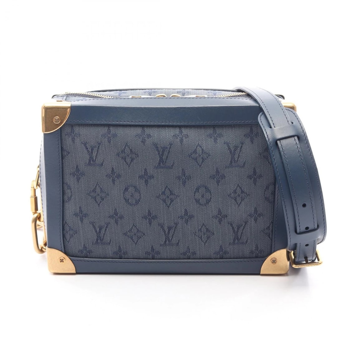 LOUIS VUITTON SOFT TRUNK SHOULDER CROSSBODY BAG: LOUIS VUITTON Soft Trunk Shoulder crossbody Bag Brand: LOUIS VUITTON Type/Style: Shoulder Bag Material: Monogram denim ? denim ? leather Color: Blue?ish colors ? Navy?ish colors Size: (H:6.7inch x W:9