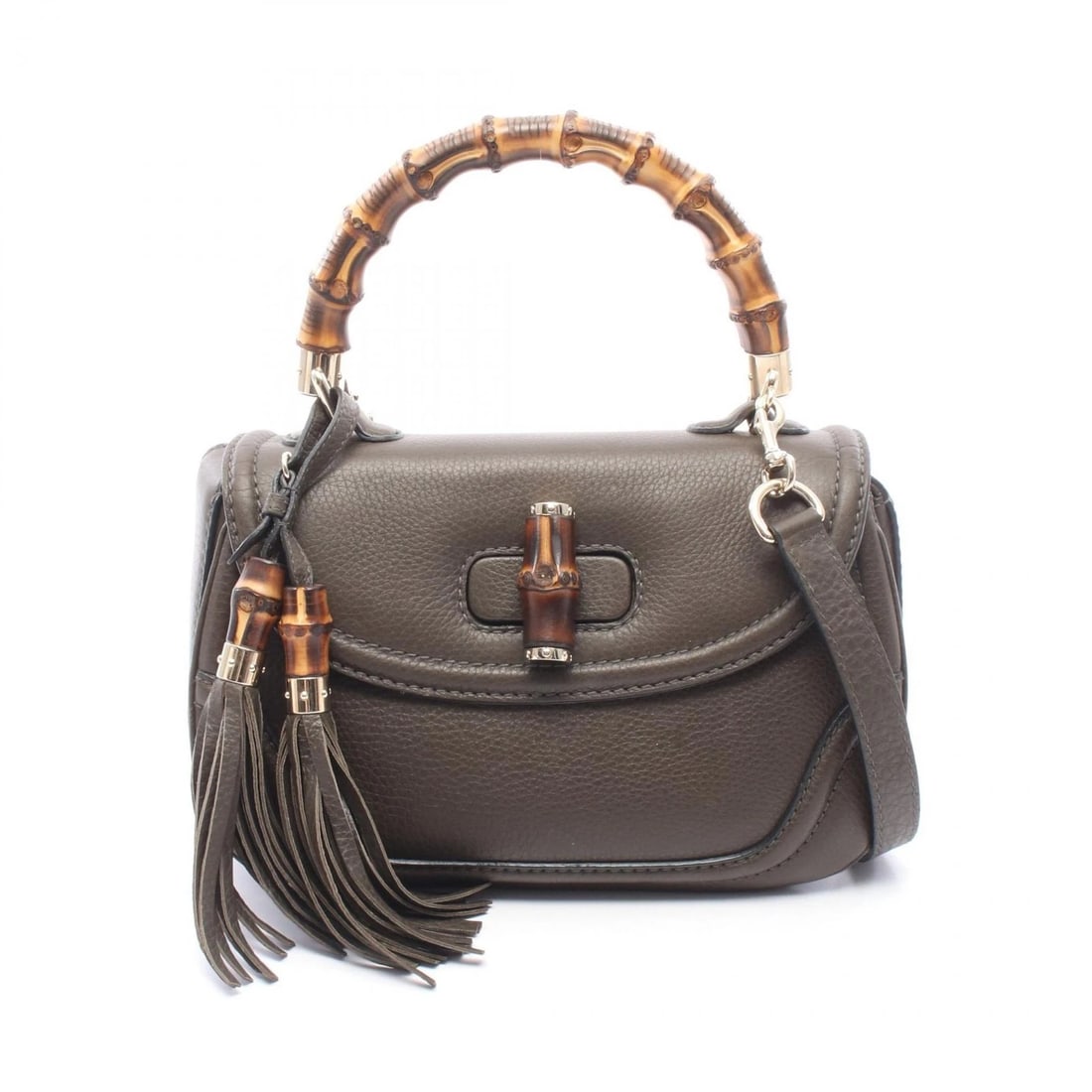 GUCCI BAMBOO TASSEL SHOULDER CROSSBODY HANDBAG (1 of 5)